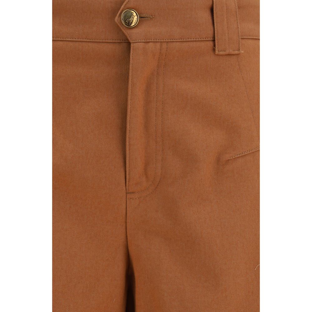 Chloé Orange Cotton Casual Pants Chloé