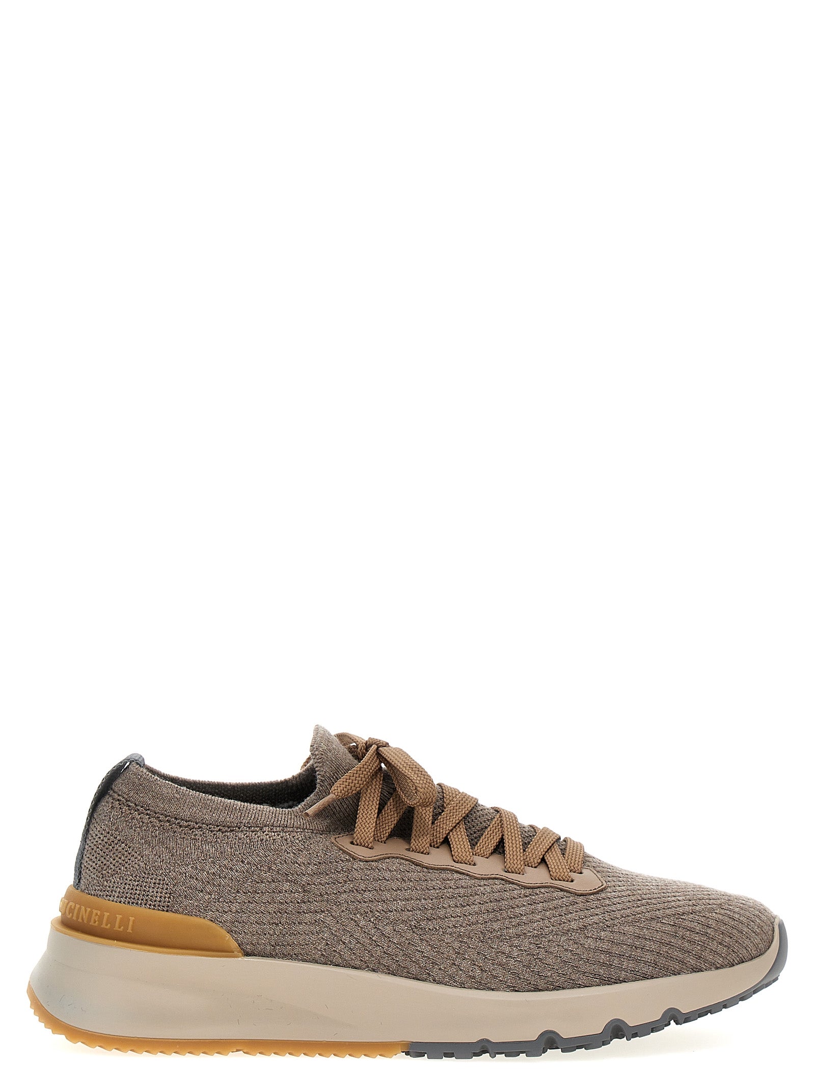 Brunello Cucinelli Gray Wool Low Top Sneakers Brunello Cucinelli