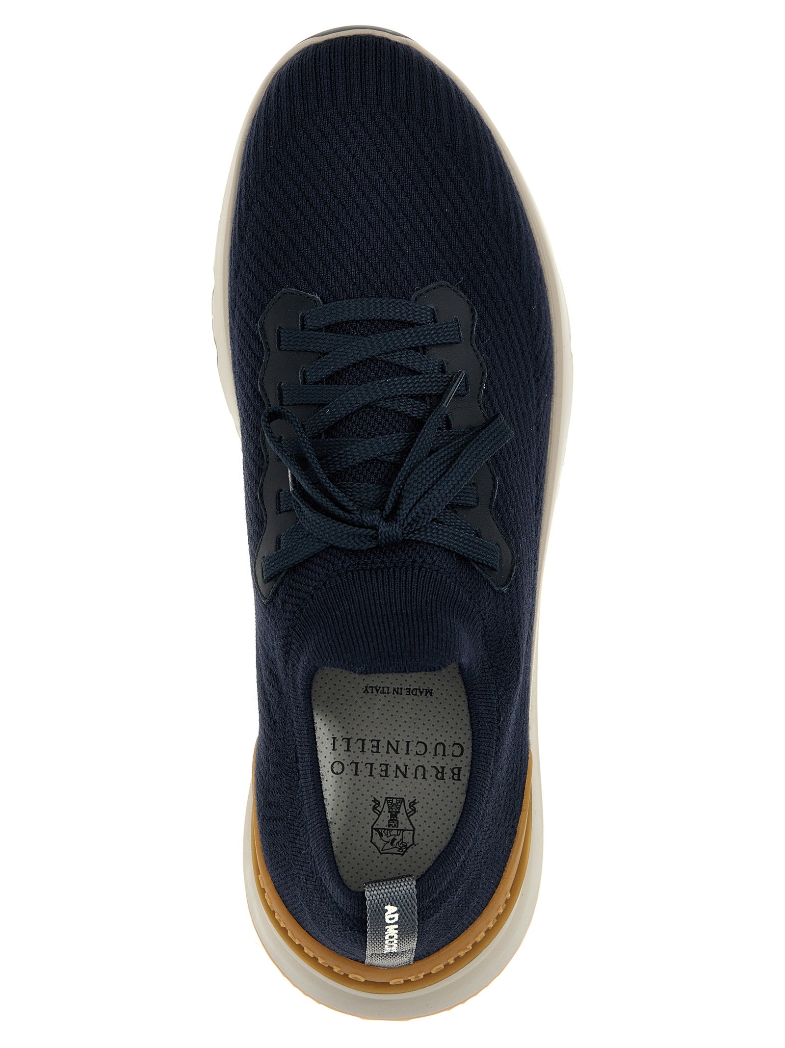 Brunello Cucinelli Blue Wool Athletic Sneakers Brunello Cucinelli