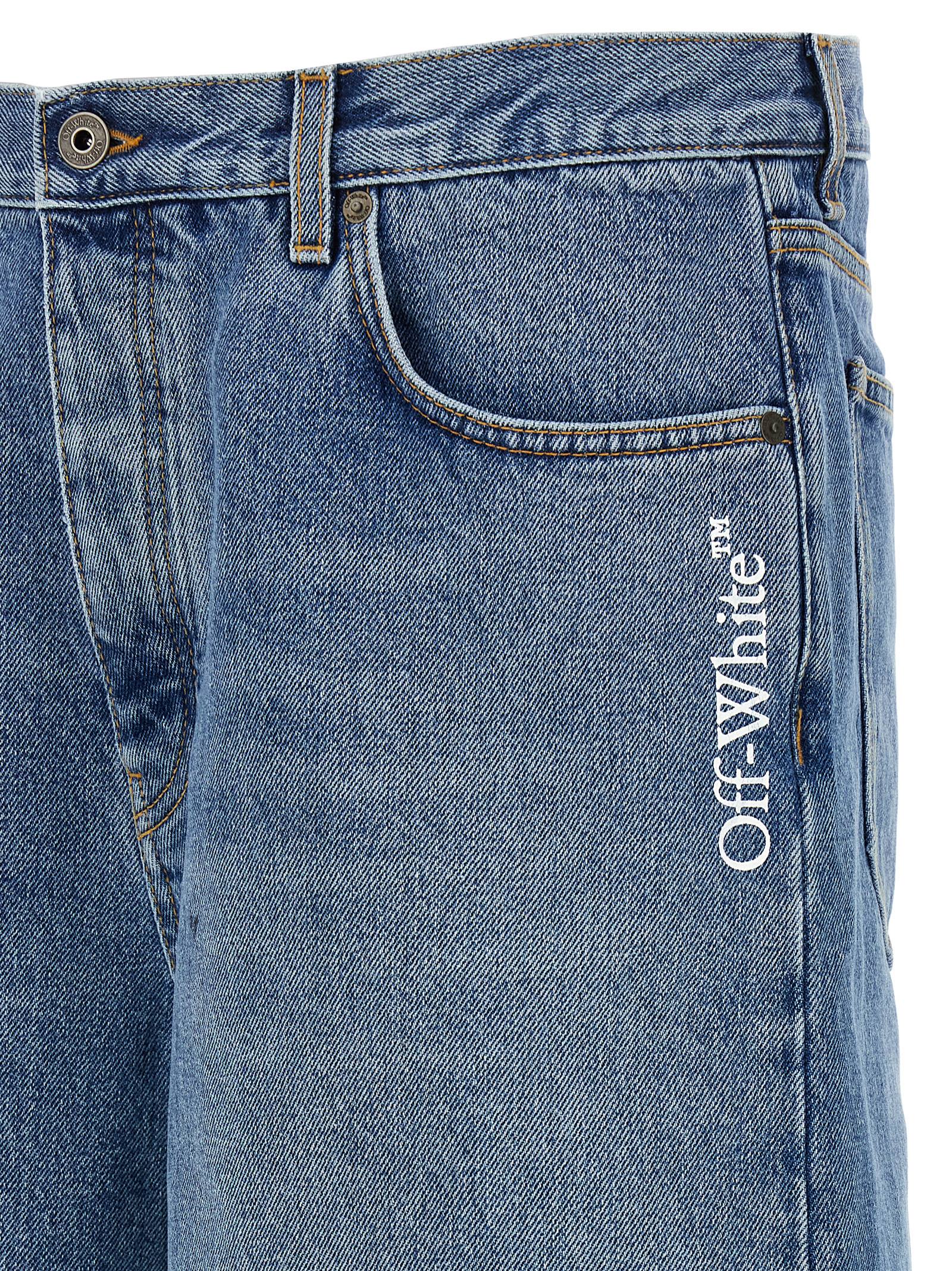 Off-White Blue Cotton Bermuda Shorts Off-White