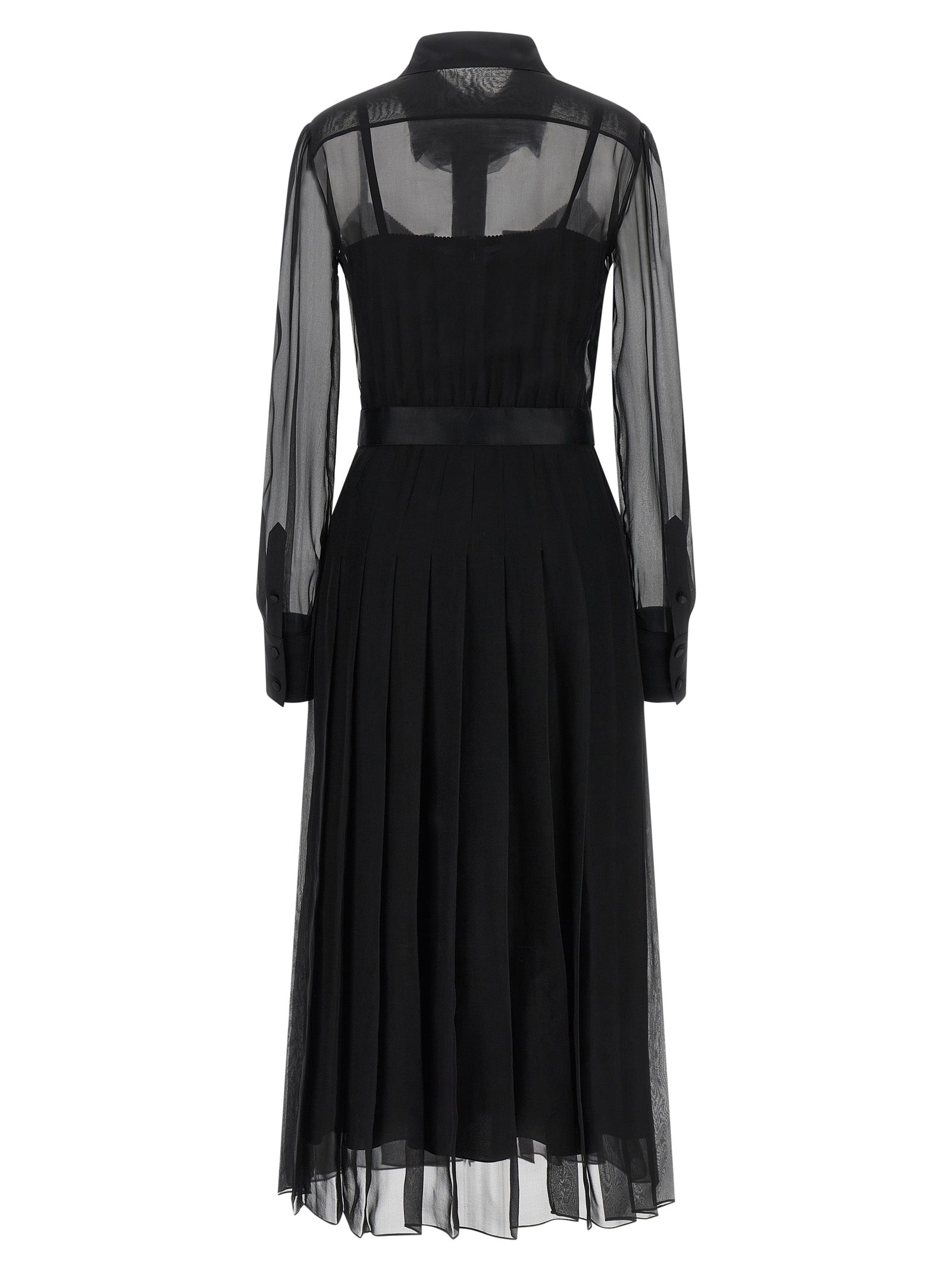 Dolce & Gabbana Black Silk Midi Dress Dolce & Gabbana