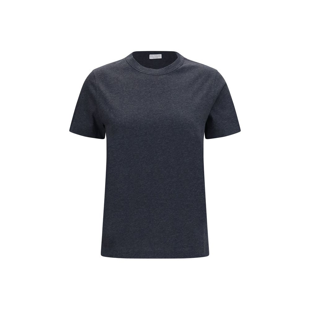 Brunello Cucinelli Gray Cotton T-Shirt Brunello Cucinelli