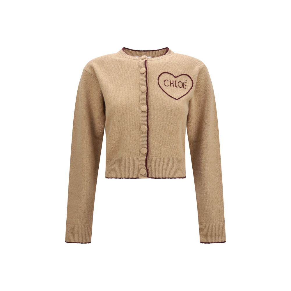Chloé Beige Wool Oves Aries Cardigan Chloé
