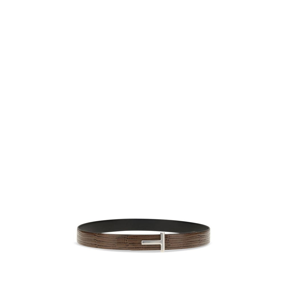 Tom Ford Brown Calf Leather Bos Taurus Belt Tom Ford