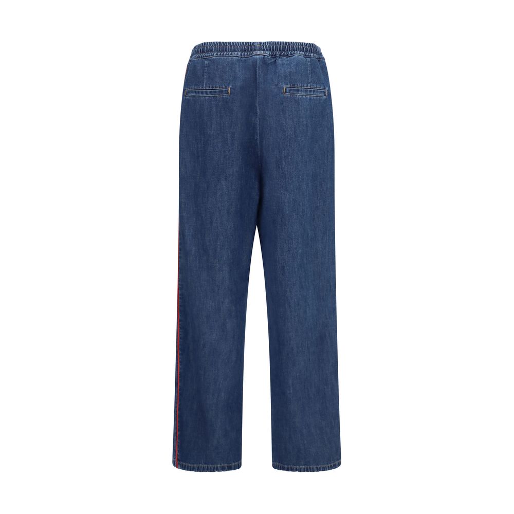Valentino Garavani Blue Polyester Casual Pants Valentino Garavani