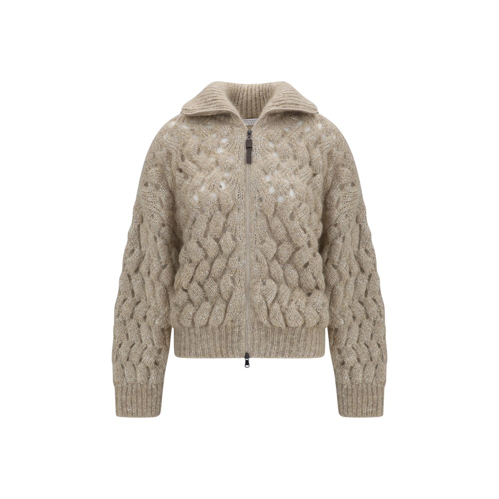 Brunello Cucinelli Beige Wool Oves Aries Cardigan Brunello Cucinelli