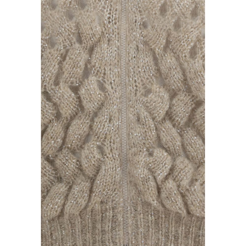 Brunello Cucinelli Beige Wool Oves Aries Cardigan Brunello Cucinelli