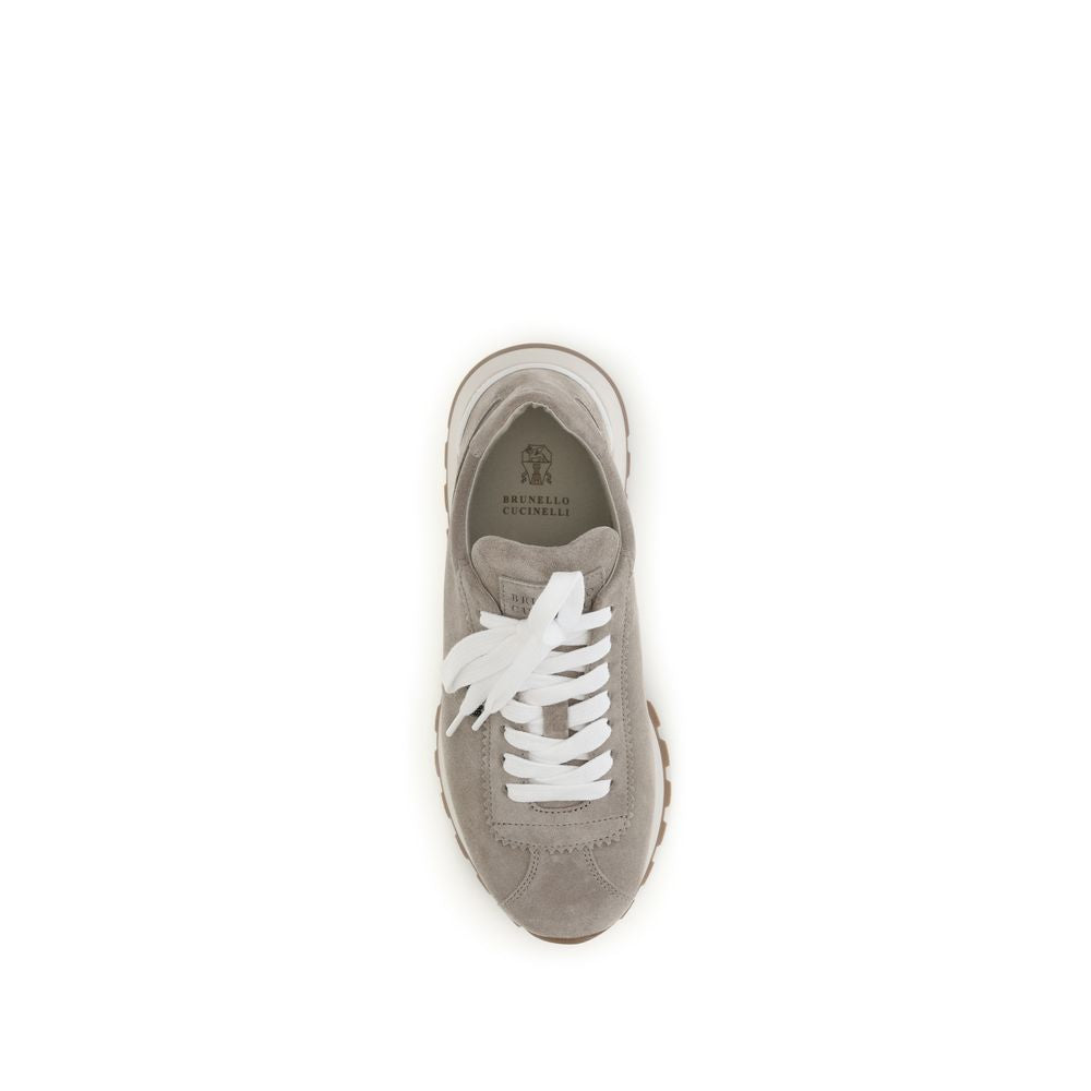 Brunello Cucinelli Blue Calf Leather Bos Taurus Athletic Sneakers Brunello Cucinelli