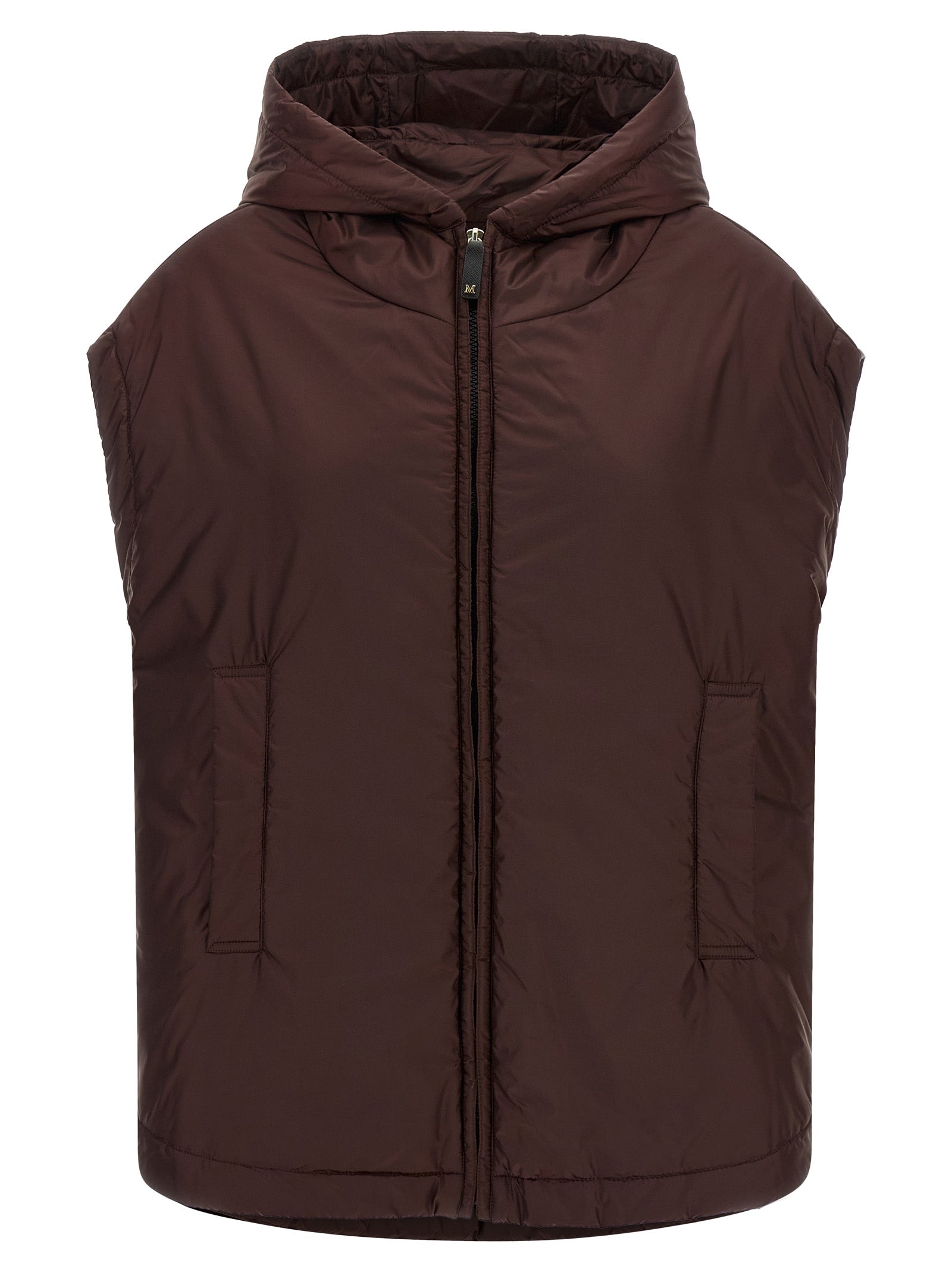 Max Mara Bordeaux Polyester Sleeveless Jacket Max Mara