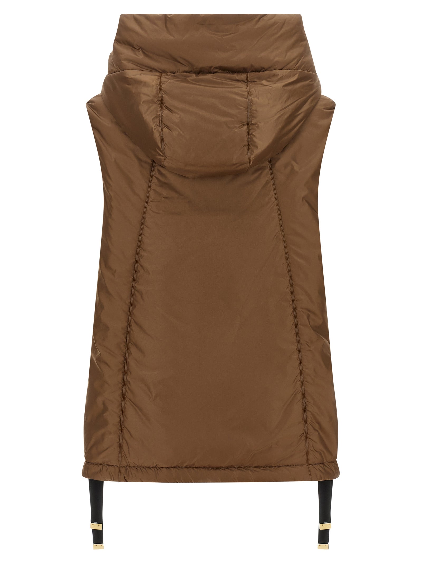 Max Mara Brown Polyester Sleeveless Jacket Max Mara