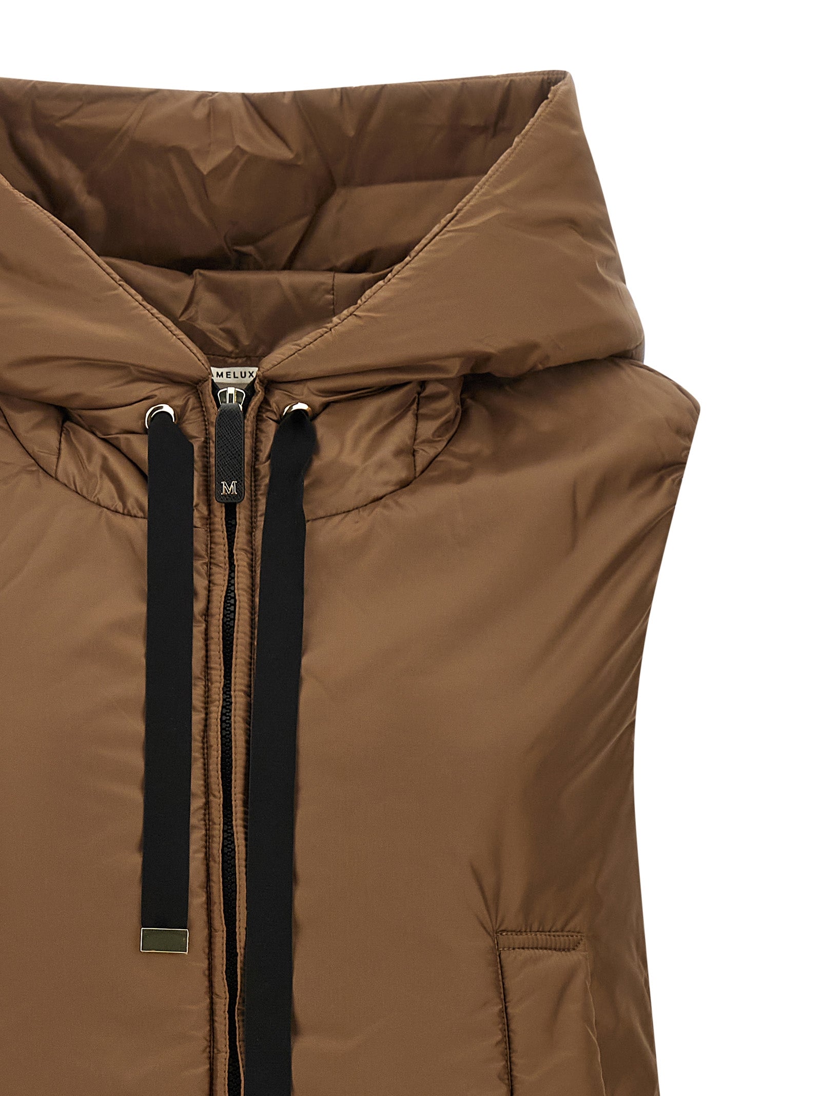 Max Mara Brown Polyester Sleeveless Jacket Max Mara