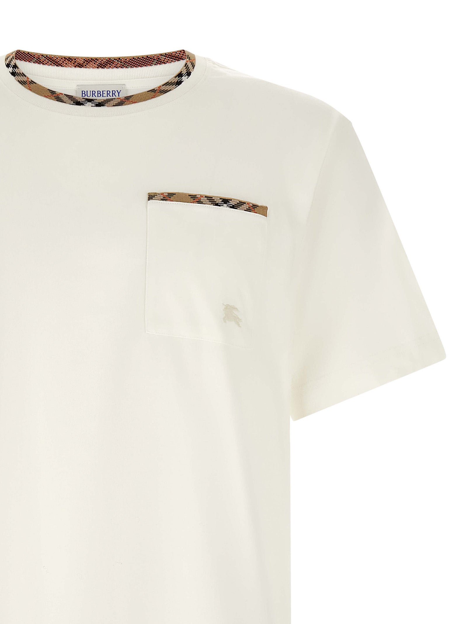 Burberry White Cotton T-Shirt Burberry
