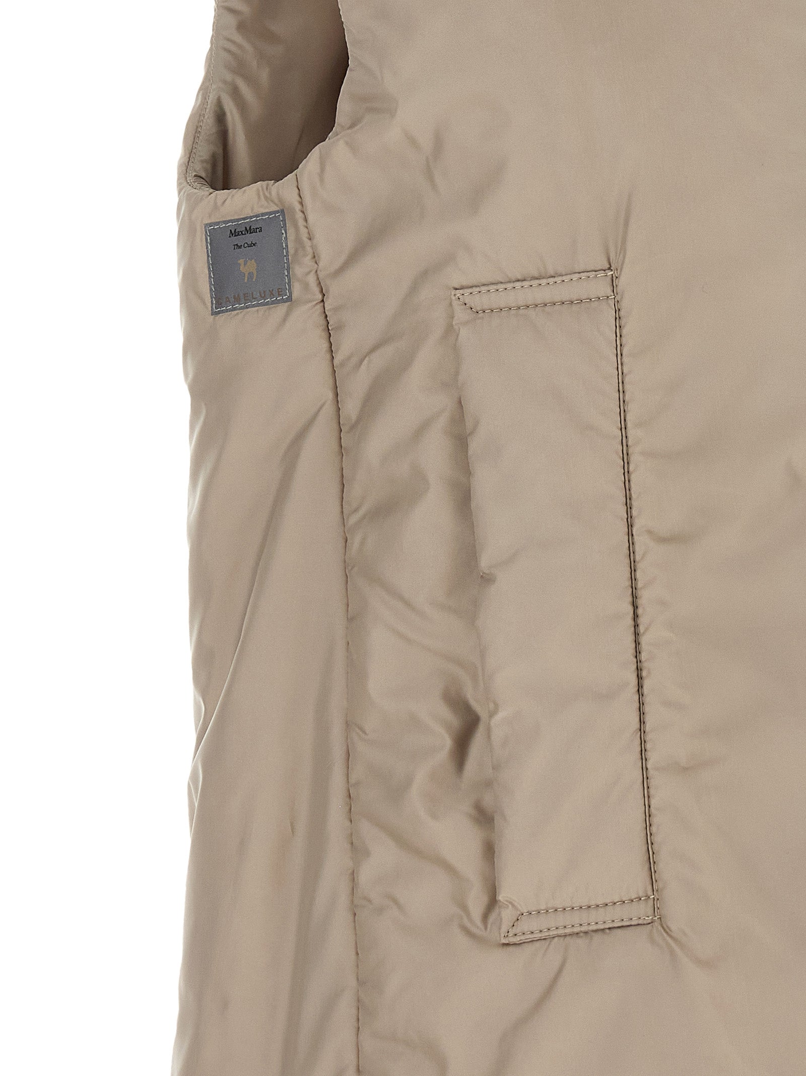 Max Mara Beige Polyester Sleeveless Jacket Max Mara