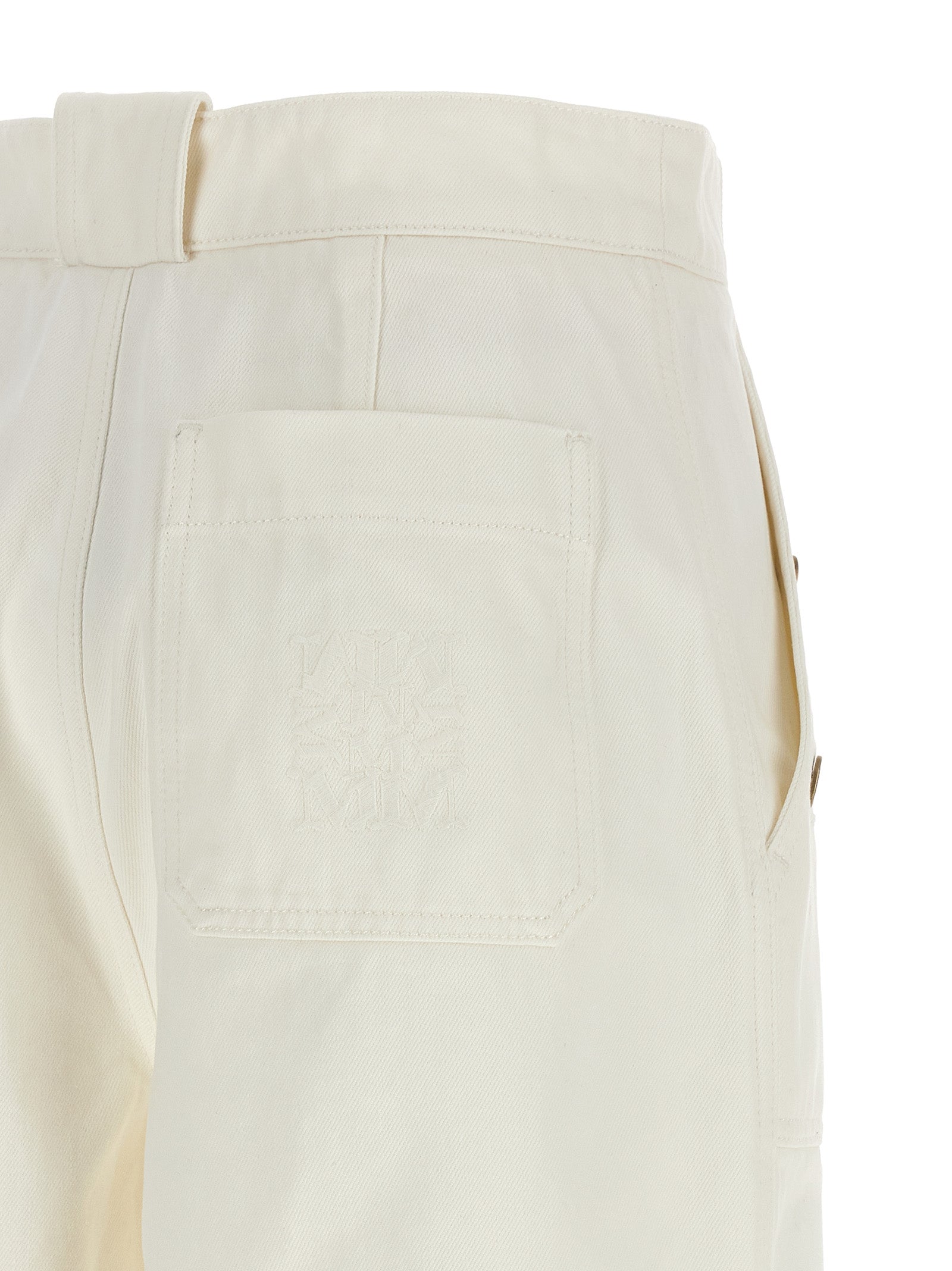 Max Mara White Cotton Flared Pants Max Mara