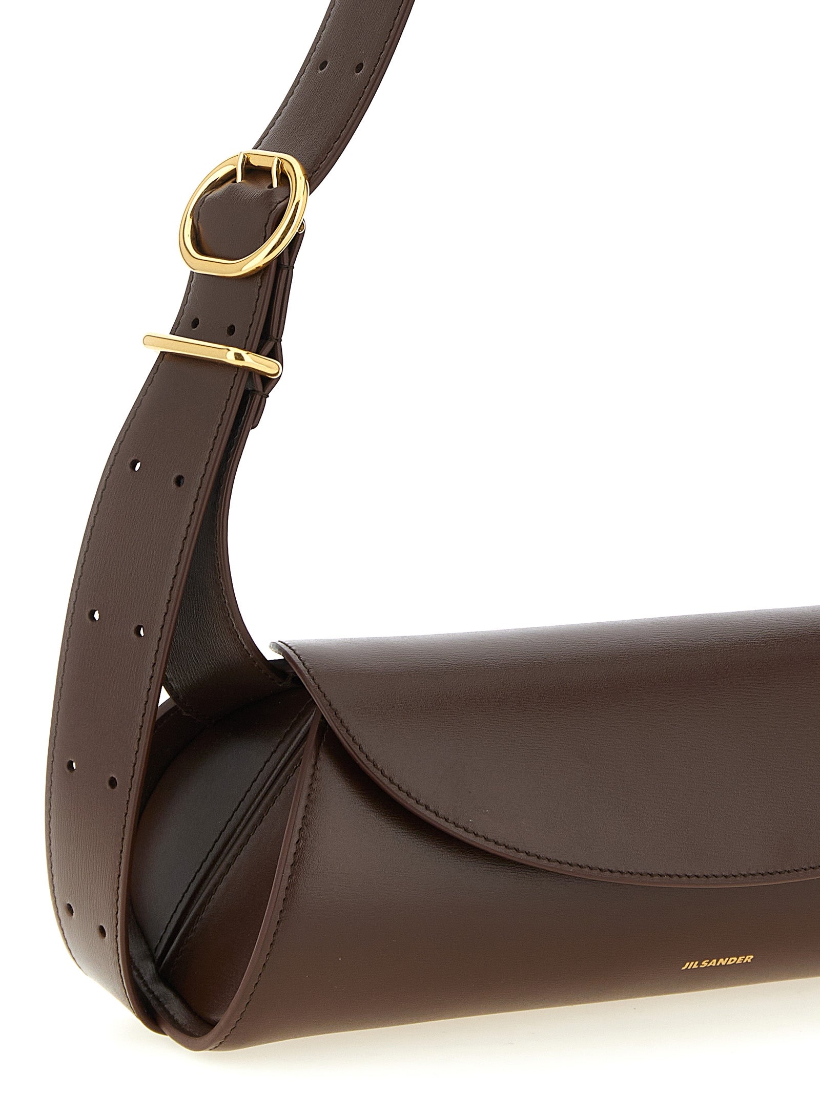 Jil Sander Brown Calfskin Shoulder Bag Jil Sander