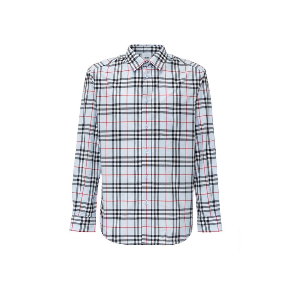 Burberry Blue Cotton Dress Shirt Burberry