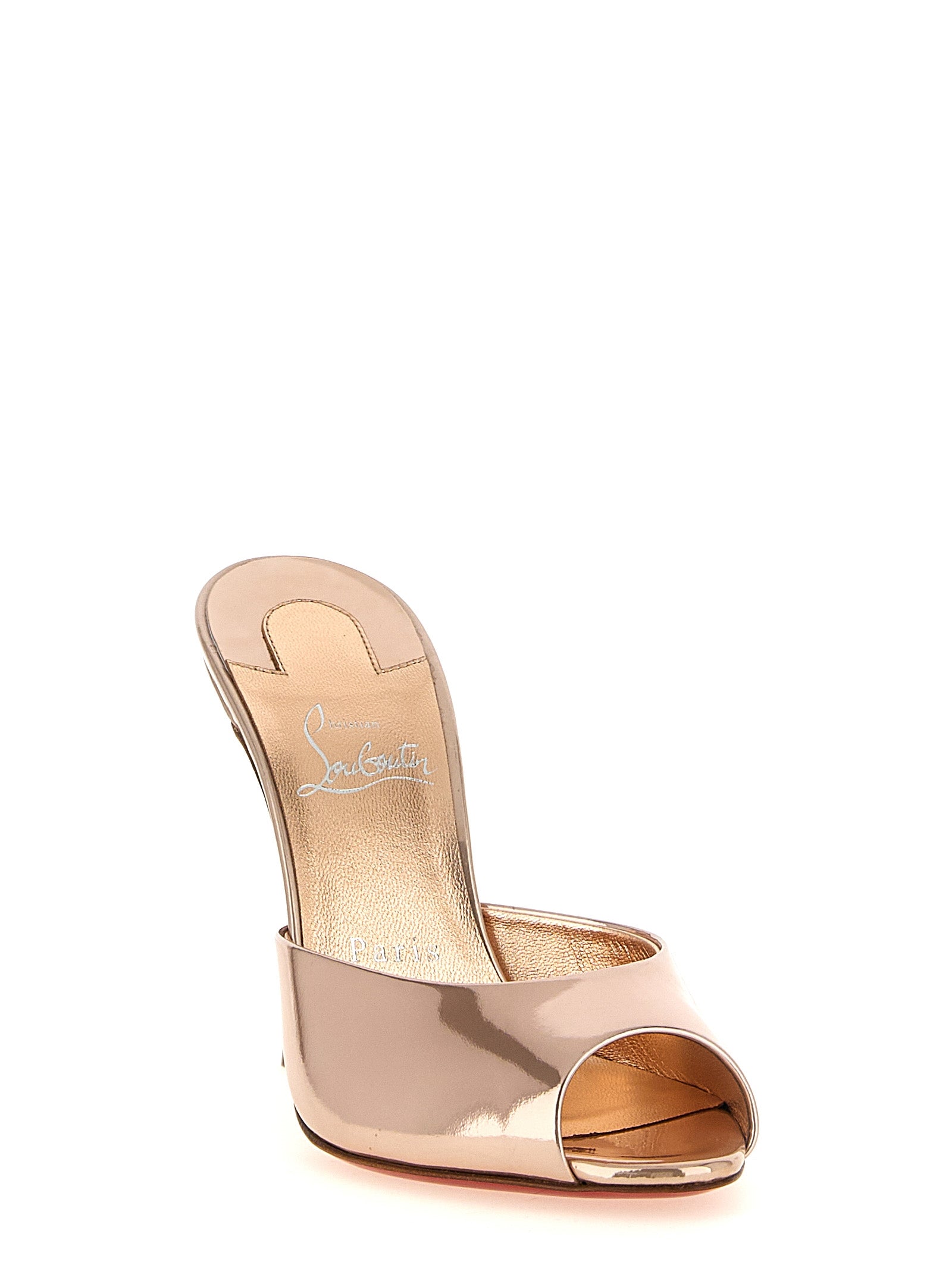 Christian Louboutin Gold Calfskin Stiletto Heel Sandals Christian Louboutin