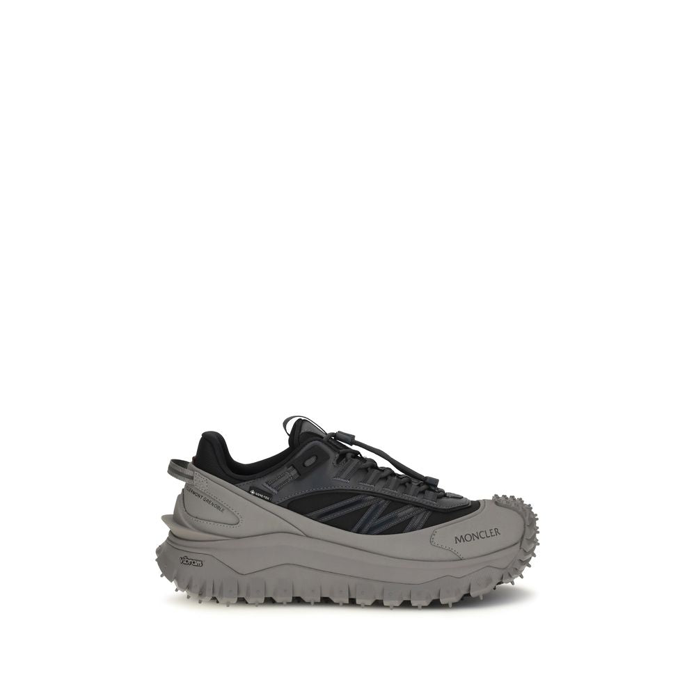 Moncler Gray Calf Leather Bos Taurus Athletic Sneakers Moncler