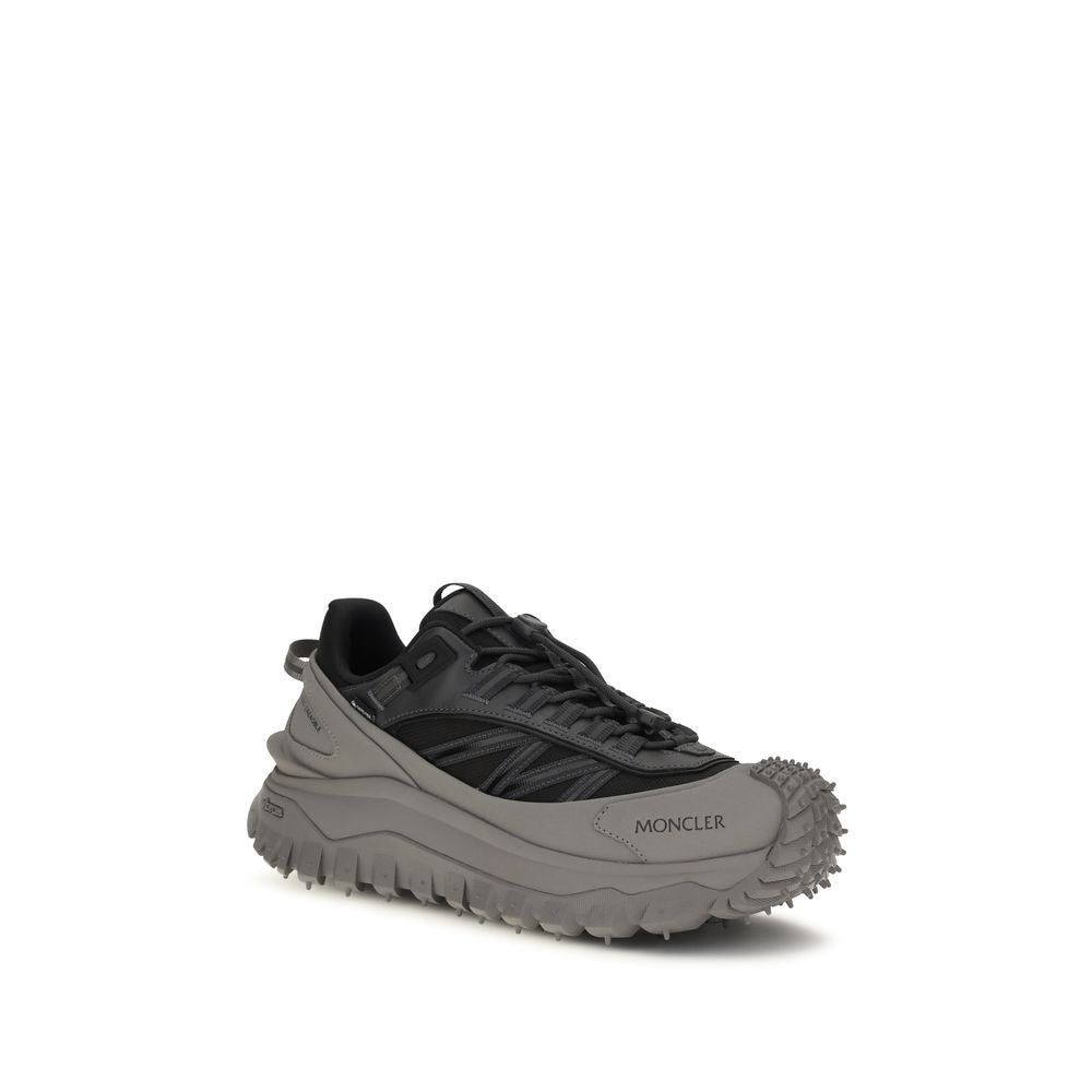 Moncler Gray Calf Leather Bos Taurus Athletic Sneakers Moncler