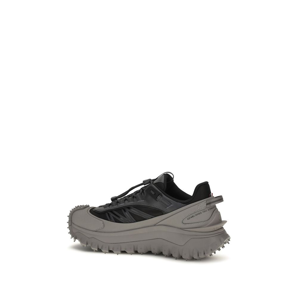 Moncler Gray Calf Leather Bos Taurus Athletic Sneakers Moncler