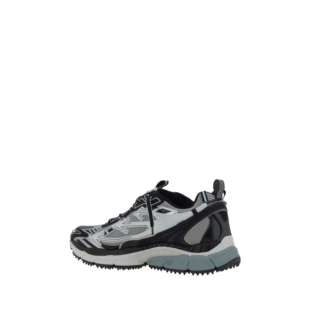 Off-White Gray Polyurethane Athletic Sneakers Off-White