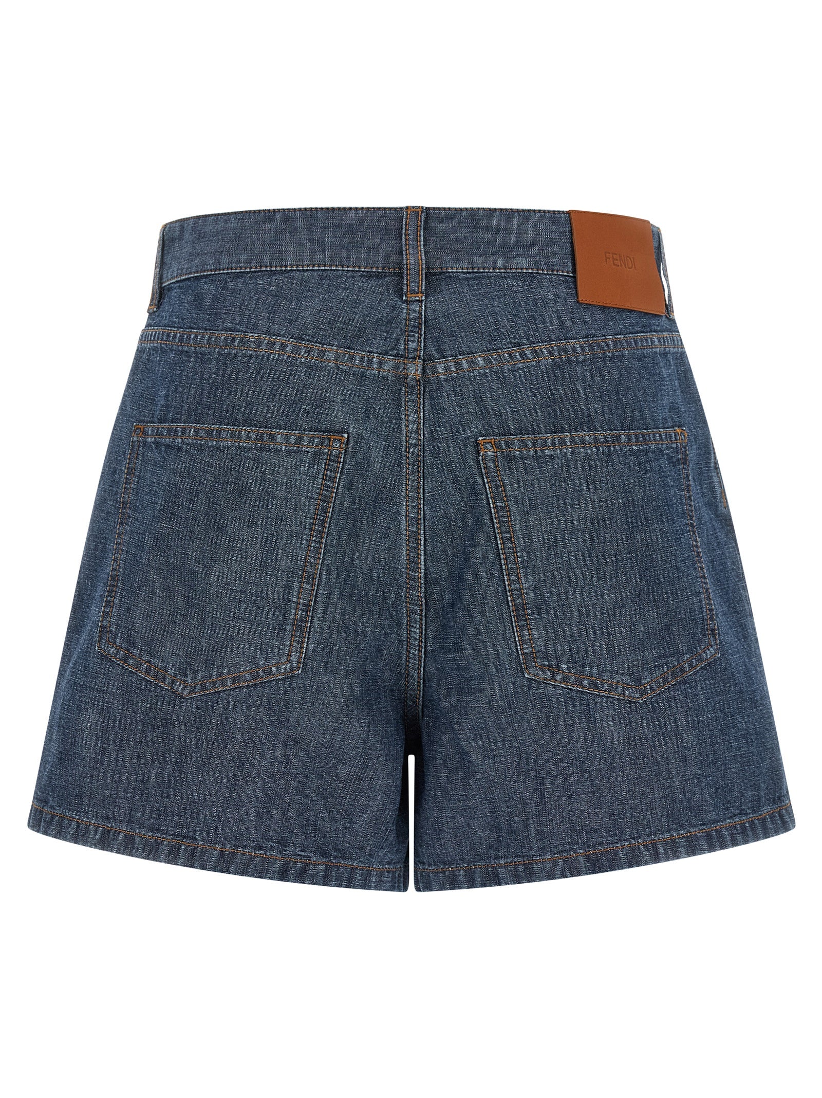 Fendi Blue Cotton Bermuda Shorts Fendi