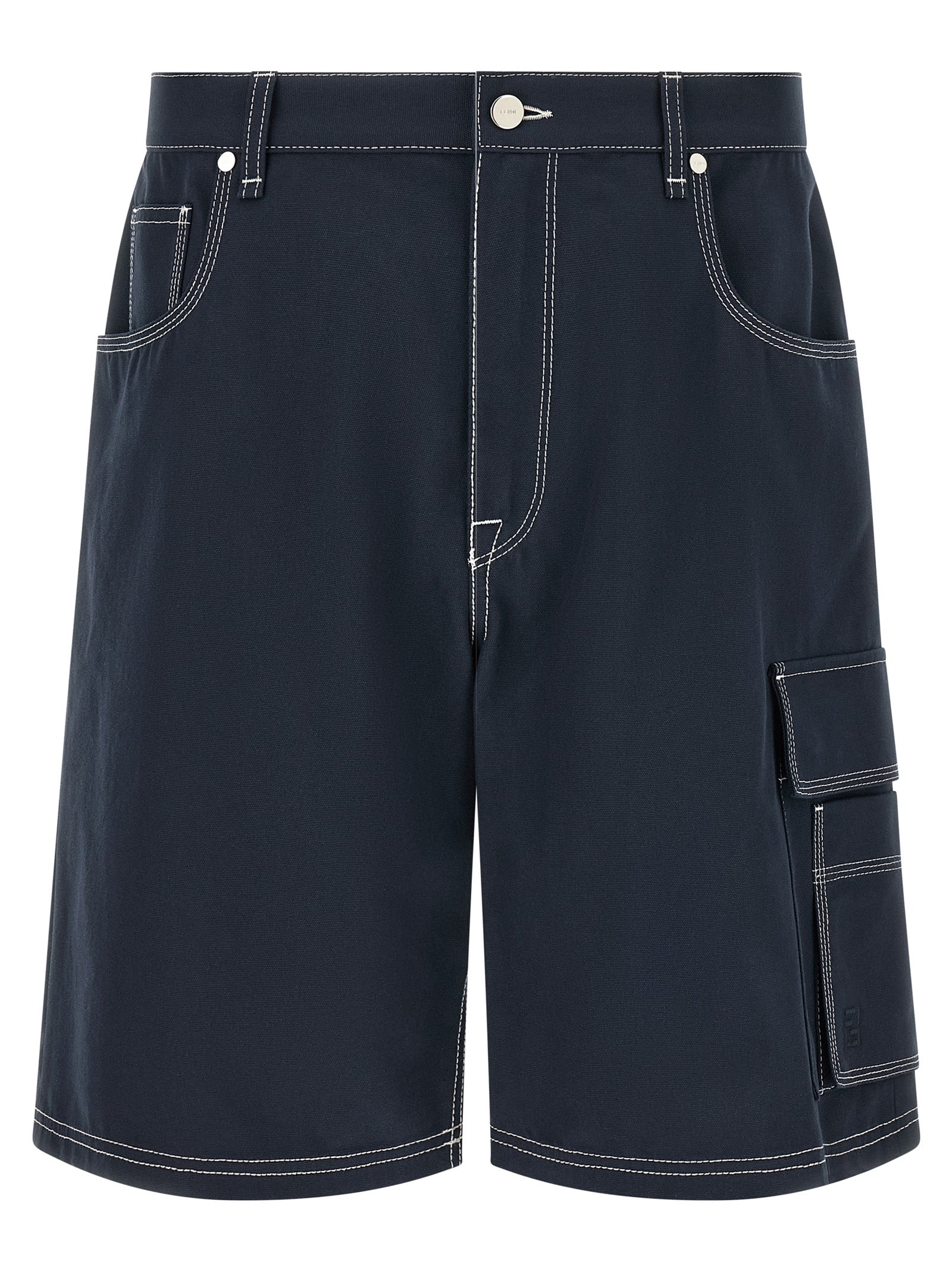 Fendi Blue Cotton Bermuda Shorts Fendi