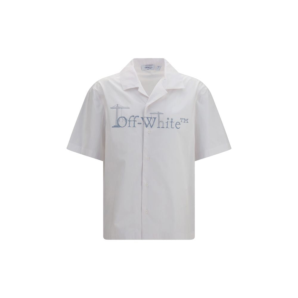 Off-White White Cotton Pattern Shirt Off-White