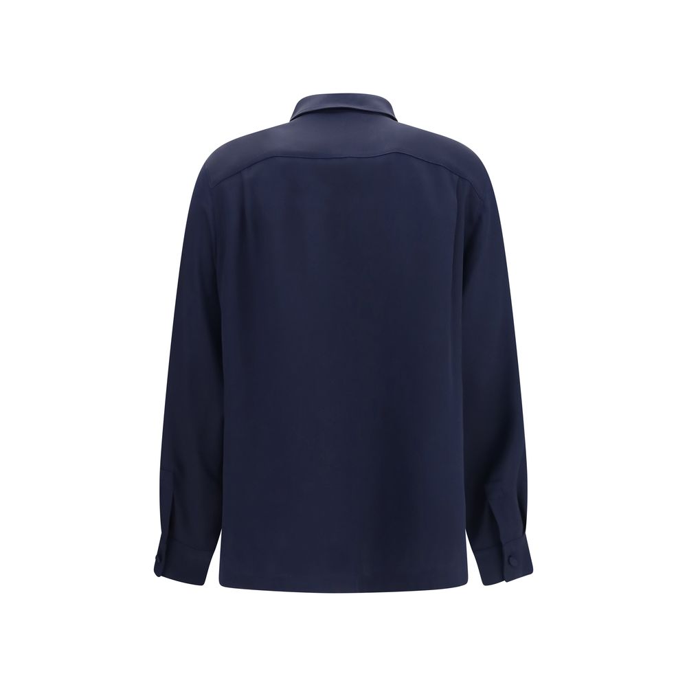 Max Mara Blue Silk Shirt Max Mara