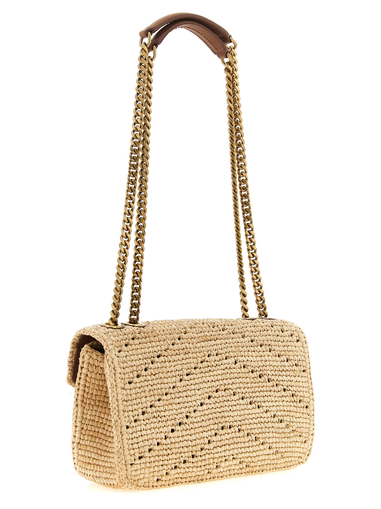 Saint Laurent Beige Raffia Shoulder Bag Saint Laurent