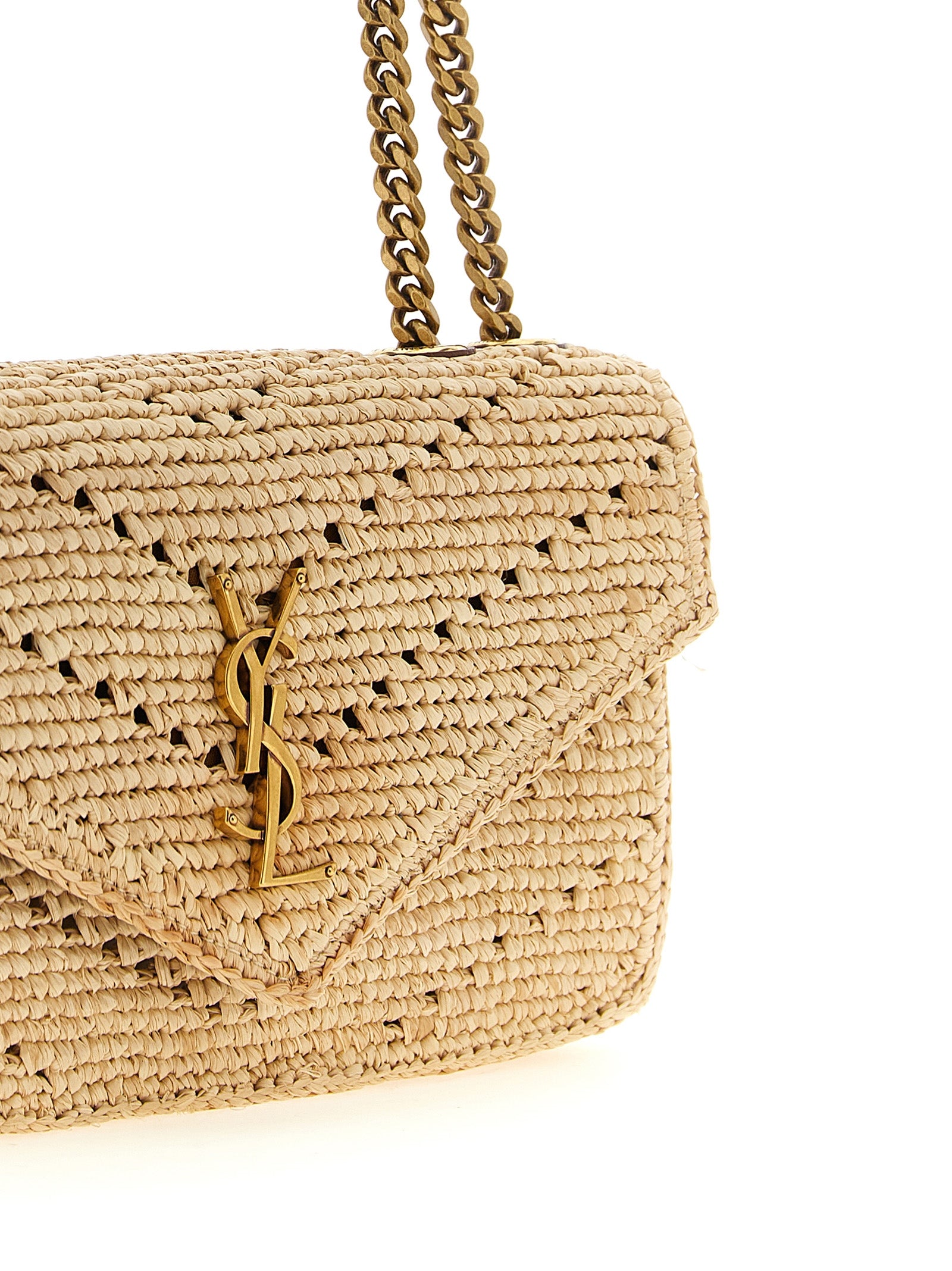 Saint Laurent Beige Raffia Shoulder Bag Saint Laurent