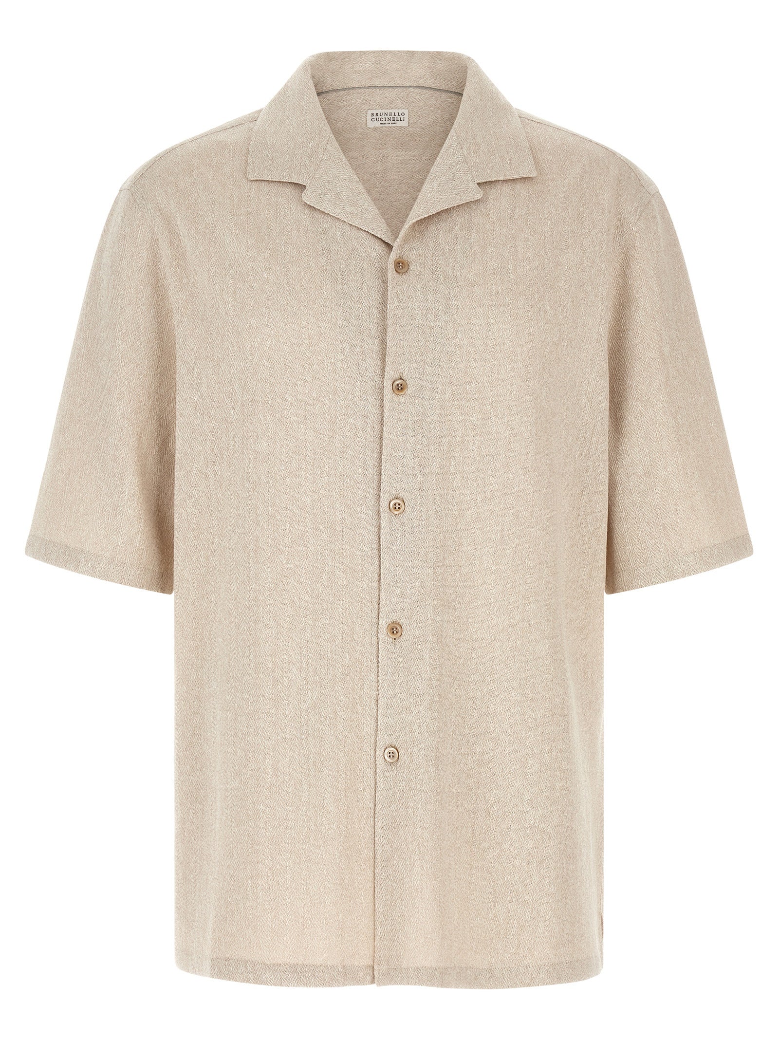 Brunello Cucinelli Beige Linen Blouse Brunello Cucinelli