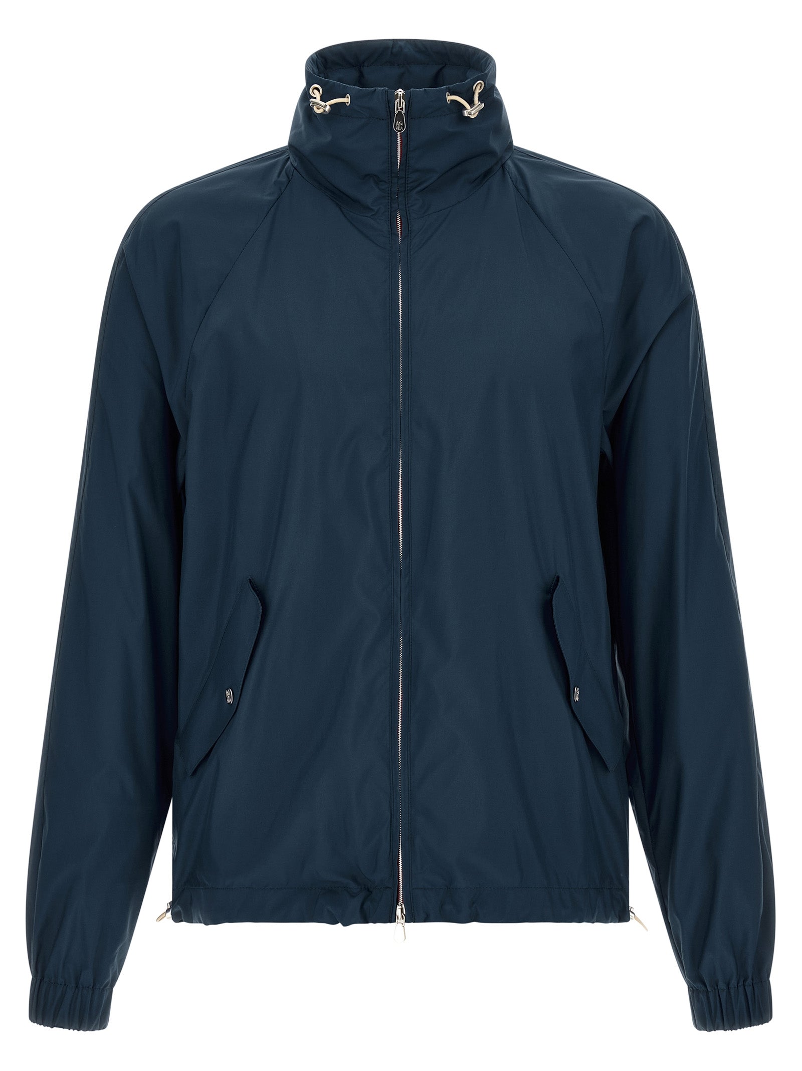 Brunello Cucinelli Blue Polyester Full-Length Jacket Brunello Cucinelli