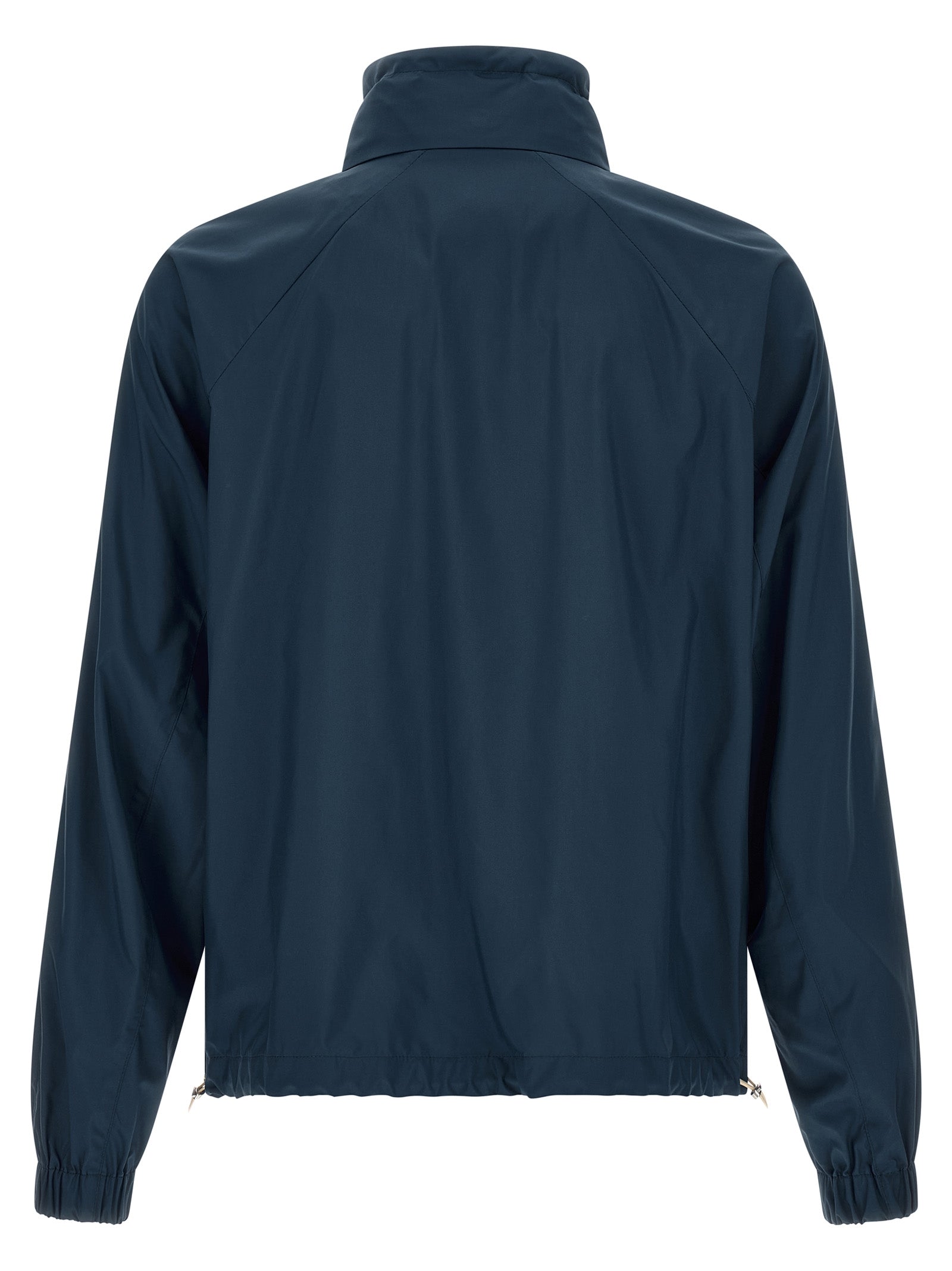 Brunello Cucinelli Blue Polyester Full-Length Jacket Brunello Cucinelli