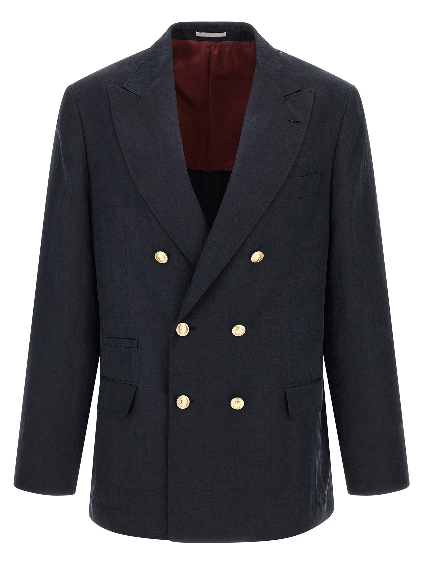 Brunello Cucinelli Blue Silk Blazer Brunello Cucinelli