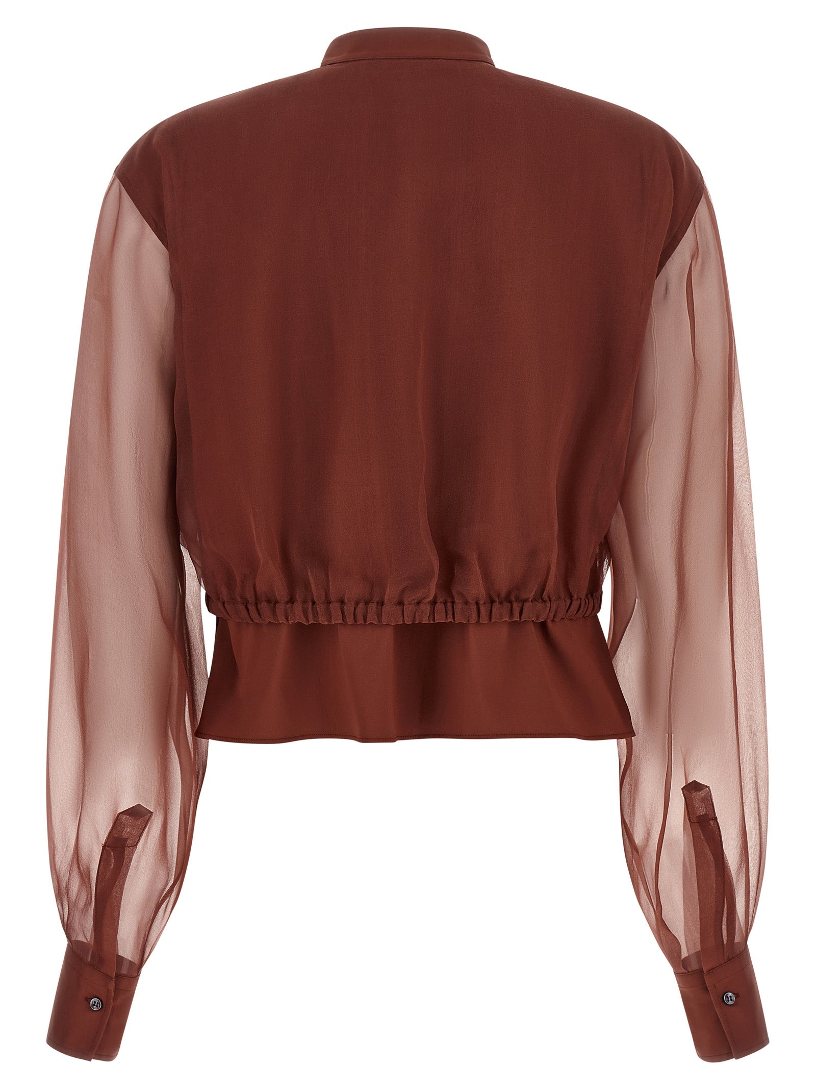 Brunello Cucinelli Brown Cotton Blouse Brunello Cucinelli