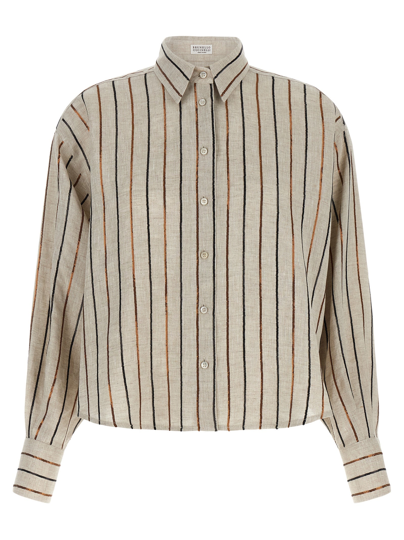 Brunello Cucinelli Beige Linen Blouse Brunello Cucinelli
