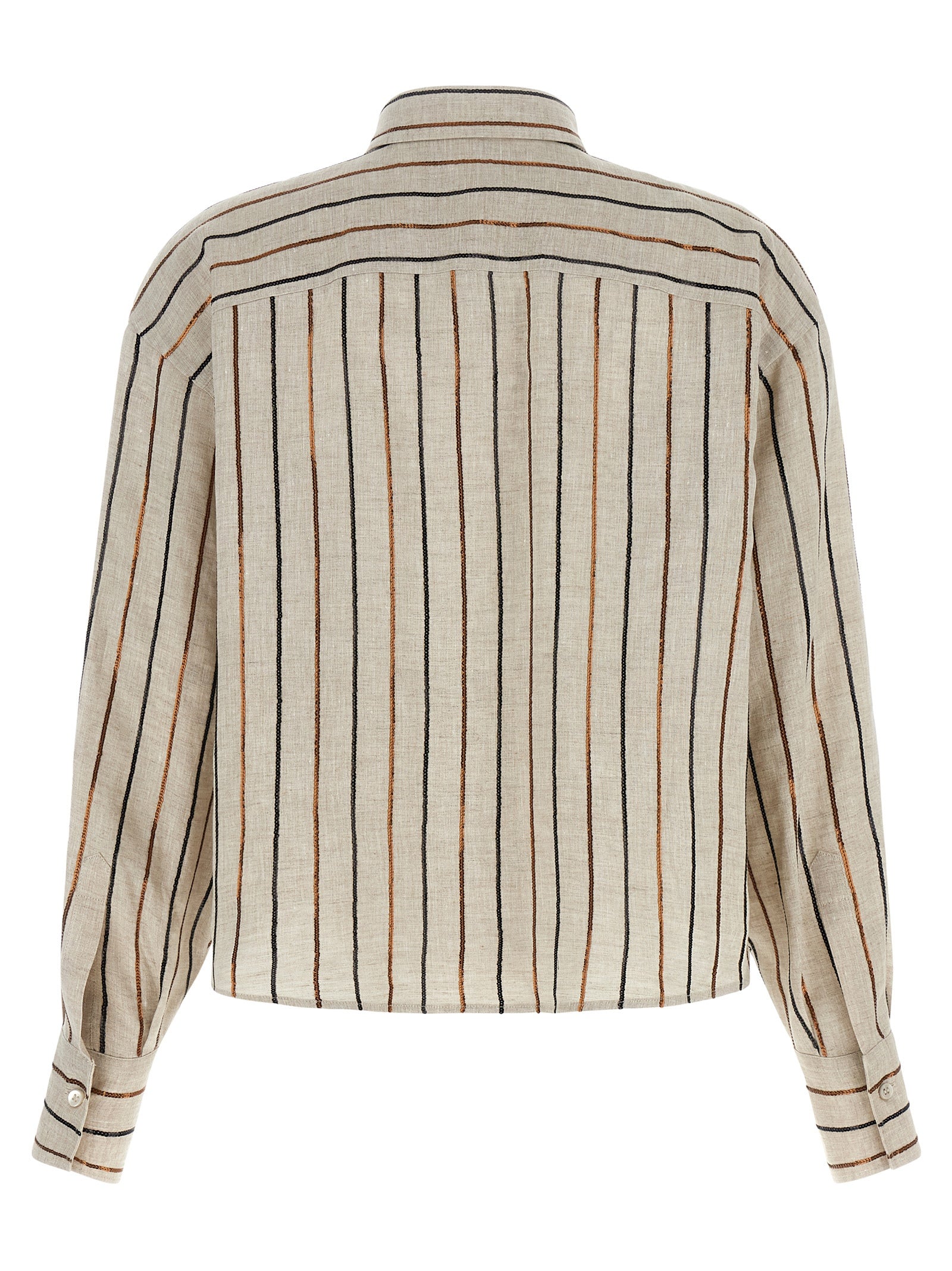 Brunello Cucinelli Beige Linen Blouse Brunello Cucinelli