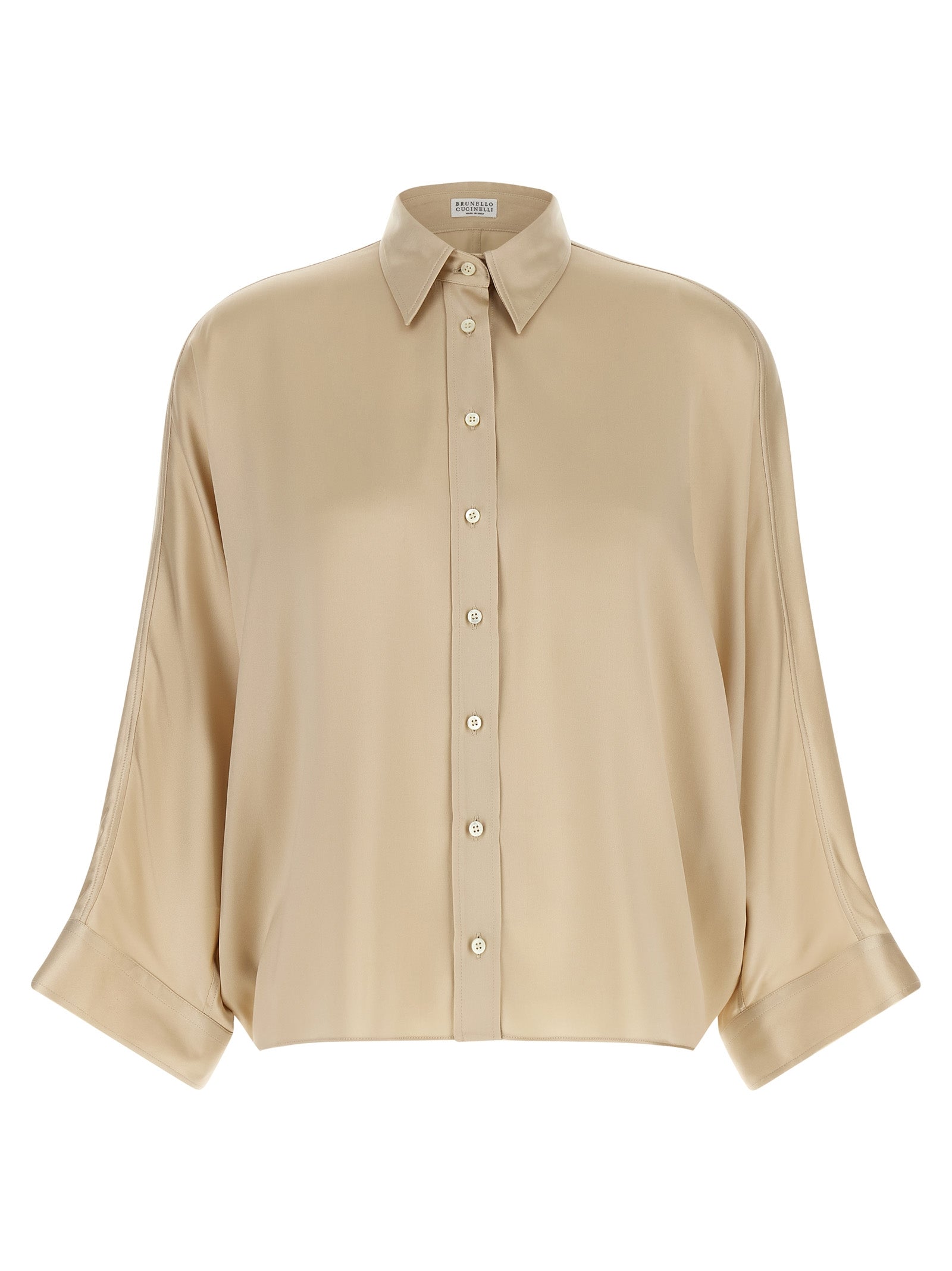 Brunello Cucinelli Beige Silk Blouse Brunello Cucinelli