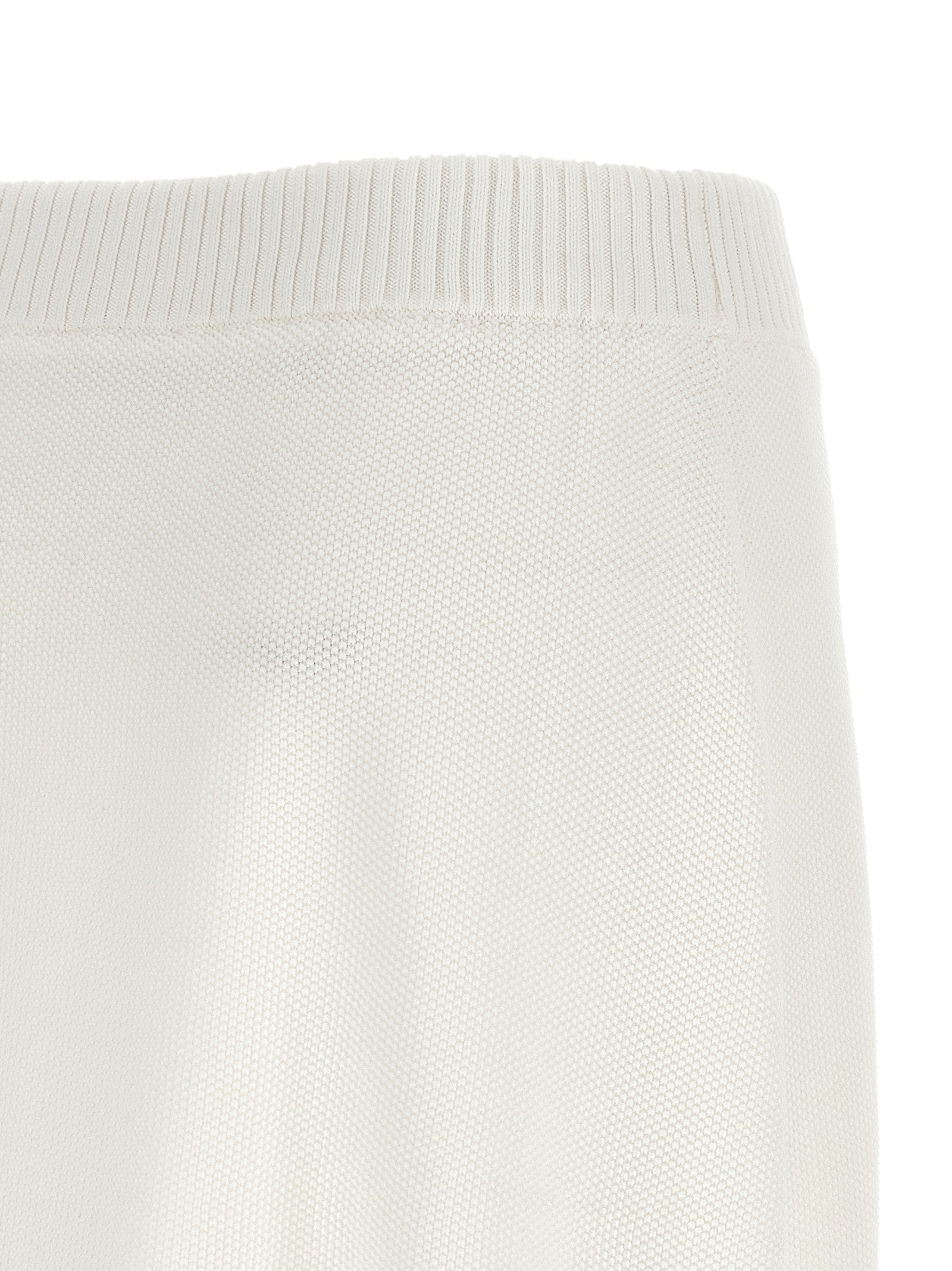 Brunello Cucinelli White Cotton Long Skirt Brunello Cucinelli