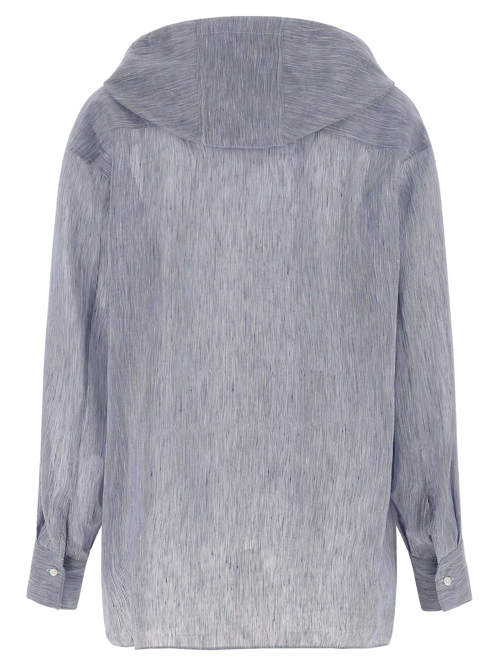 Brunello Cucinelli Blue Linen Blouse Brunello Cucinelli