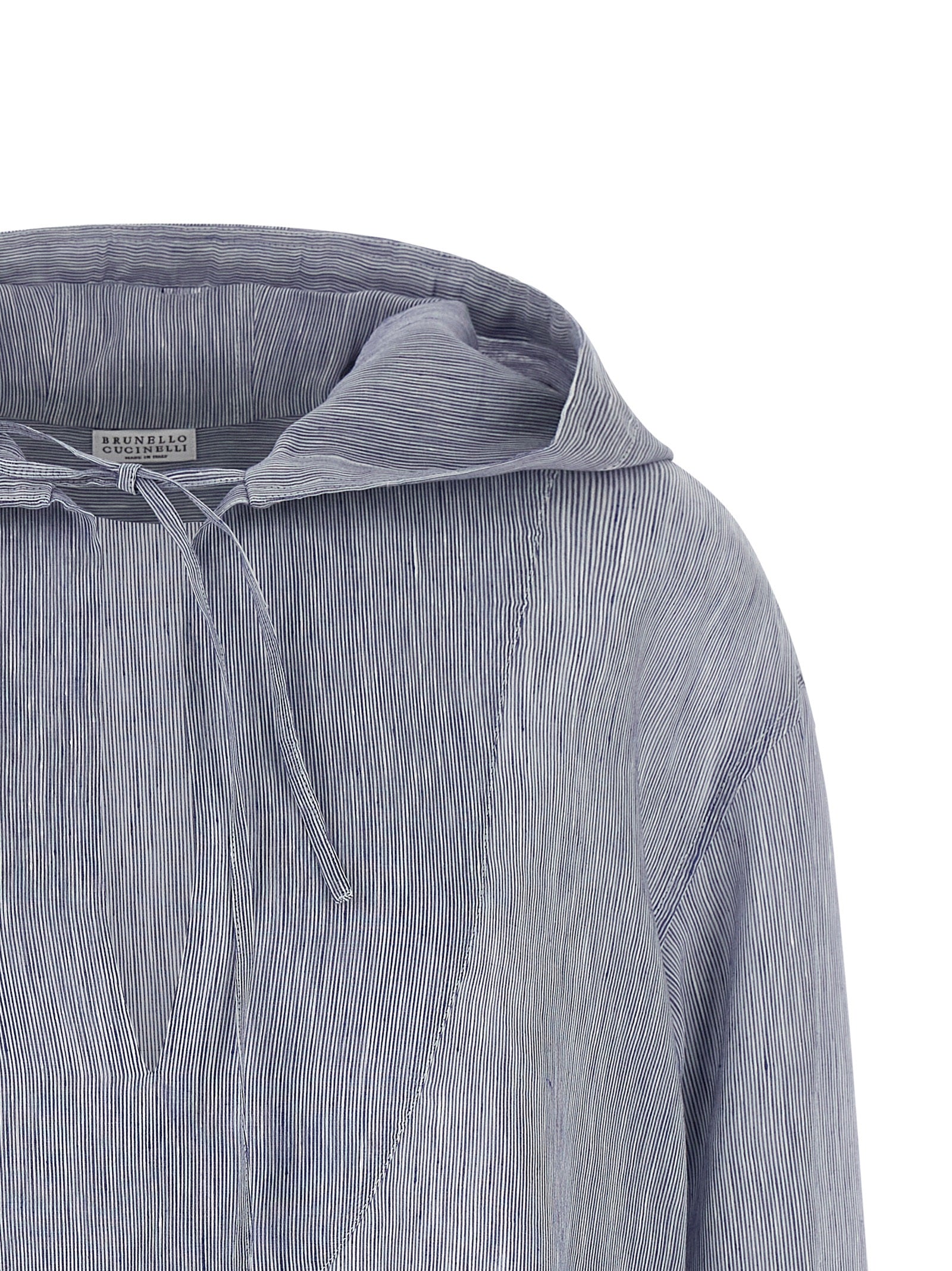 Brunello Cucinelli Blue Linen Blouse Brunello Cucinelli