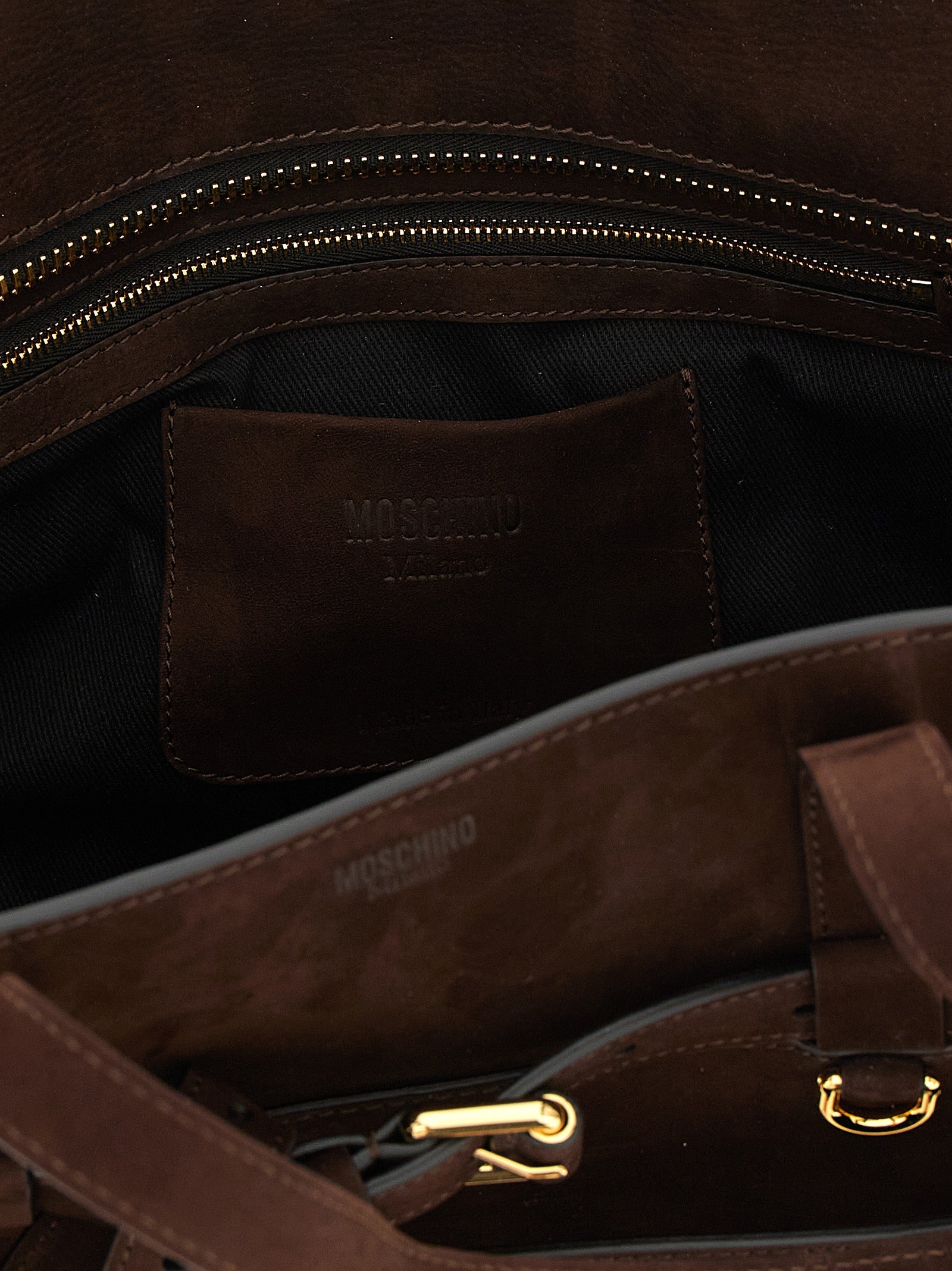 Moschino Brown Calfskin Handbag Moschino