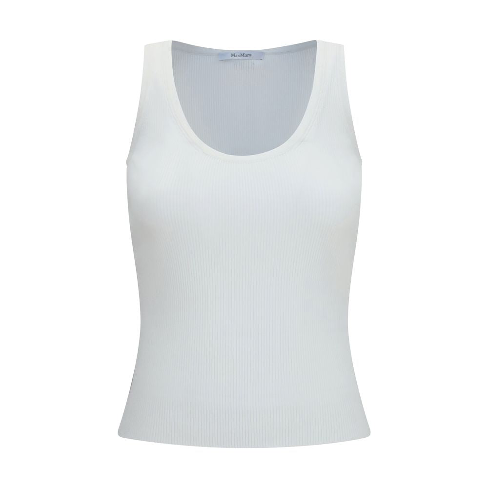 Max Mara White Viscose Tank Tops Max Mara