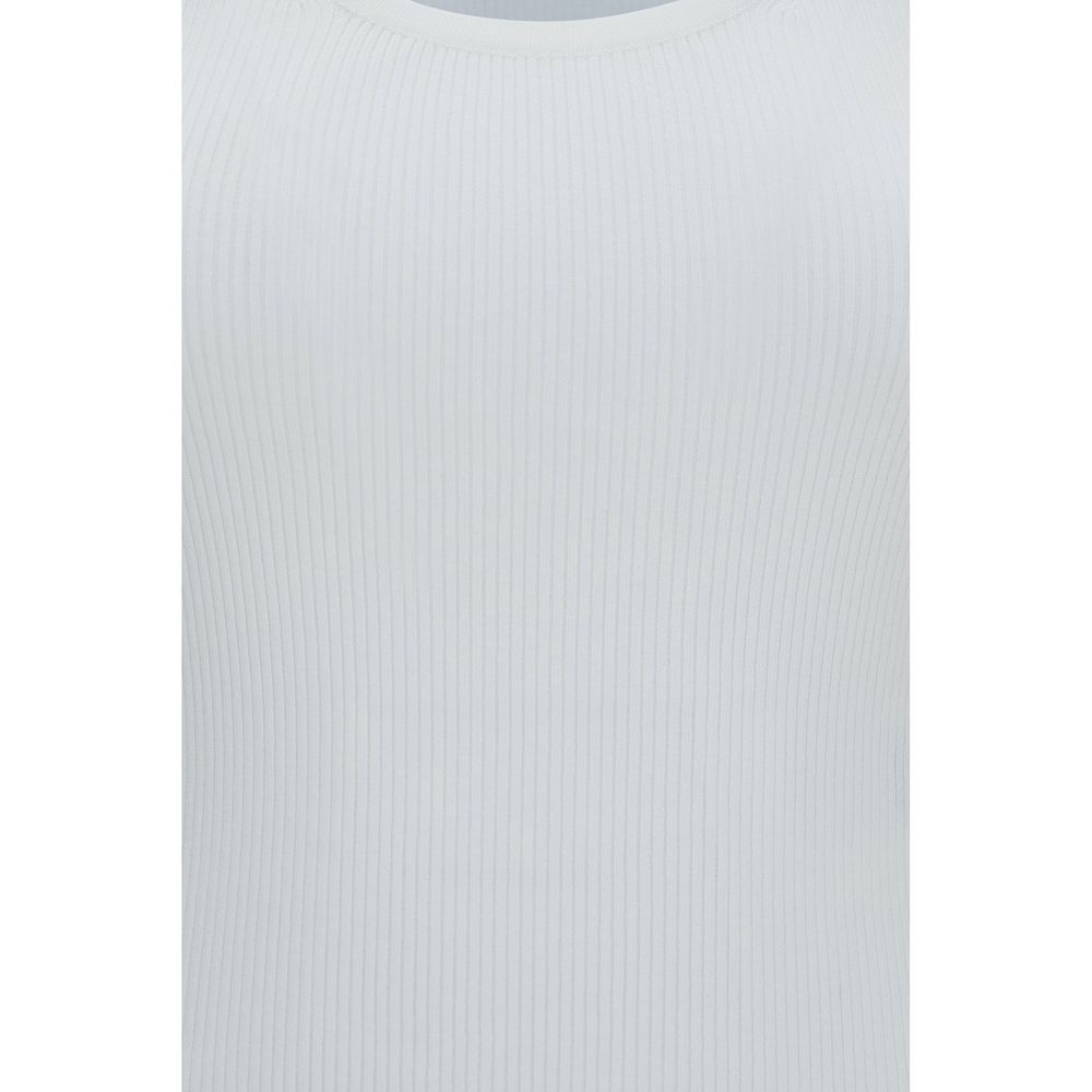 Max Mara White Viscose Tank Tops Max Mara