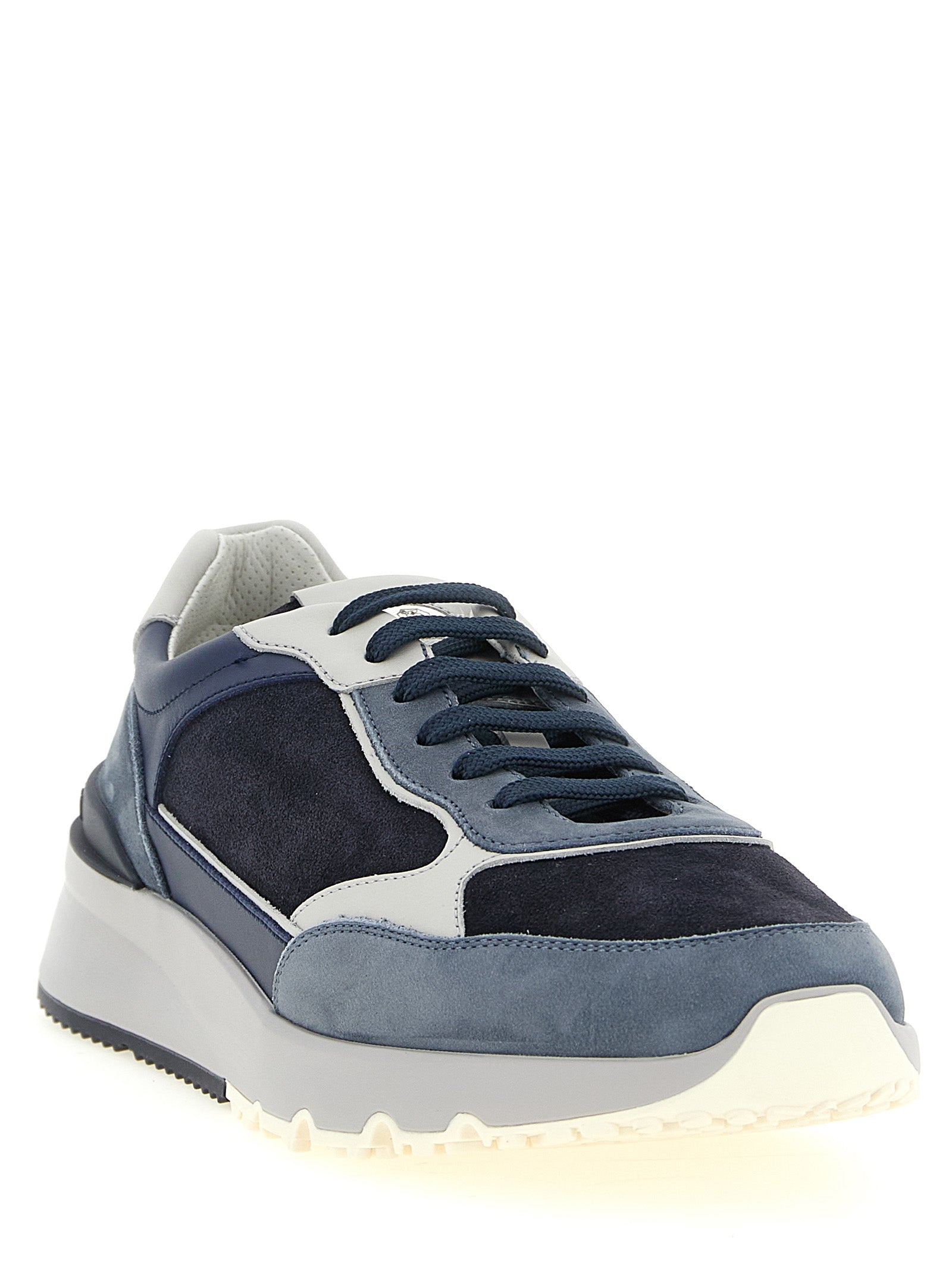 Brunello Cucinelli Blue Calfskin Athletic Sneakers Brunello Cucinelli