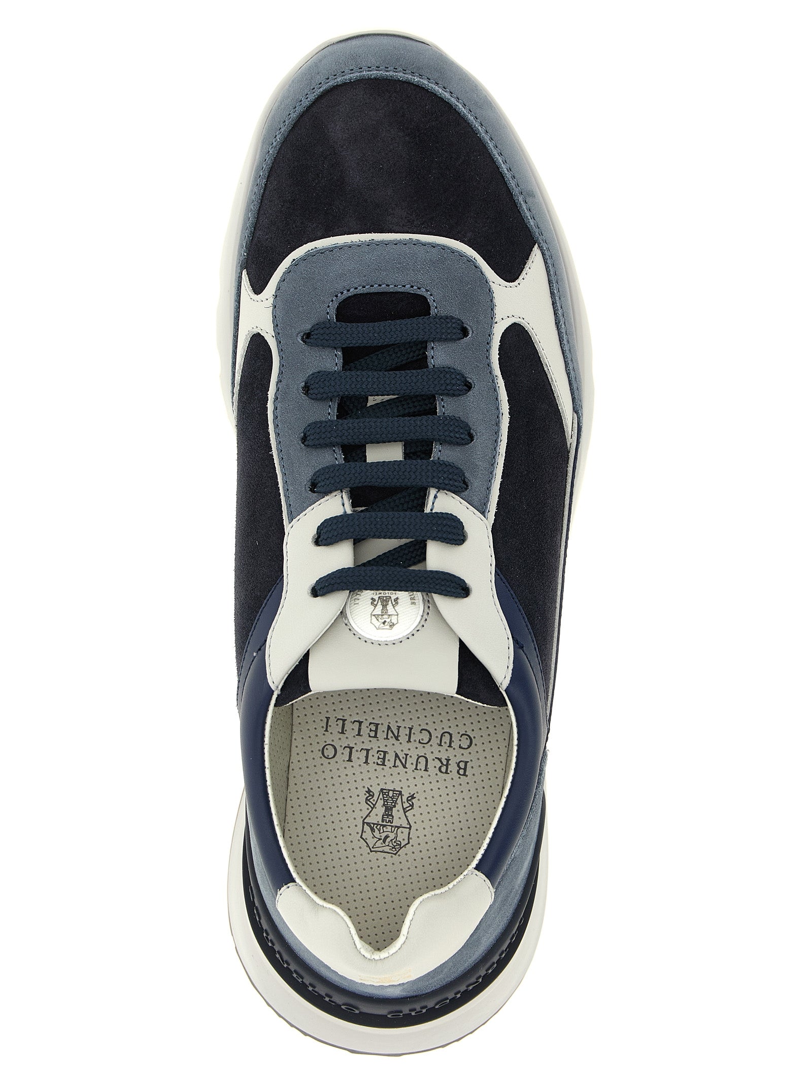 Brunello Cucinelli Blue Calfskin Athletic Sneakers Brunello Cucinelli