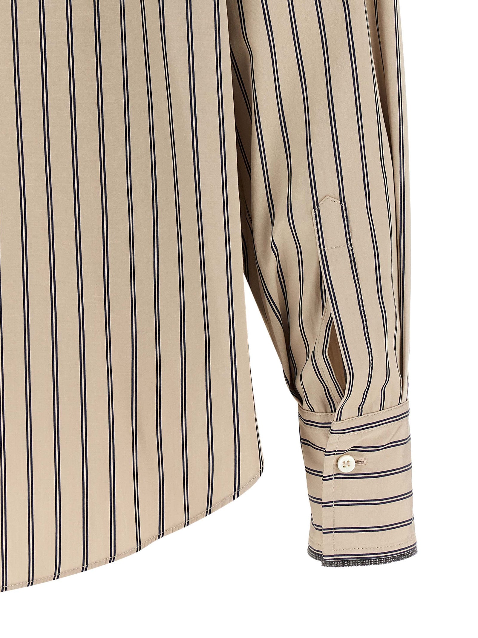 Brunello Cucinelli Beige Cotton Blouse Brunello Cucinelli