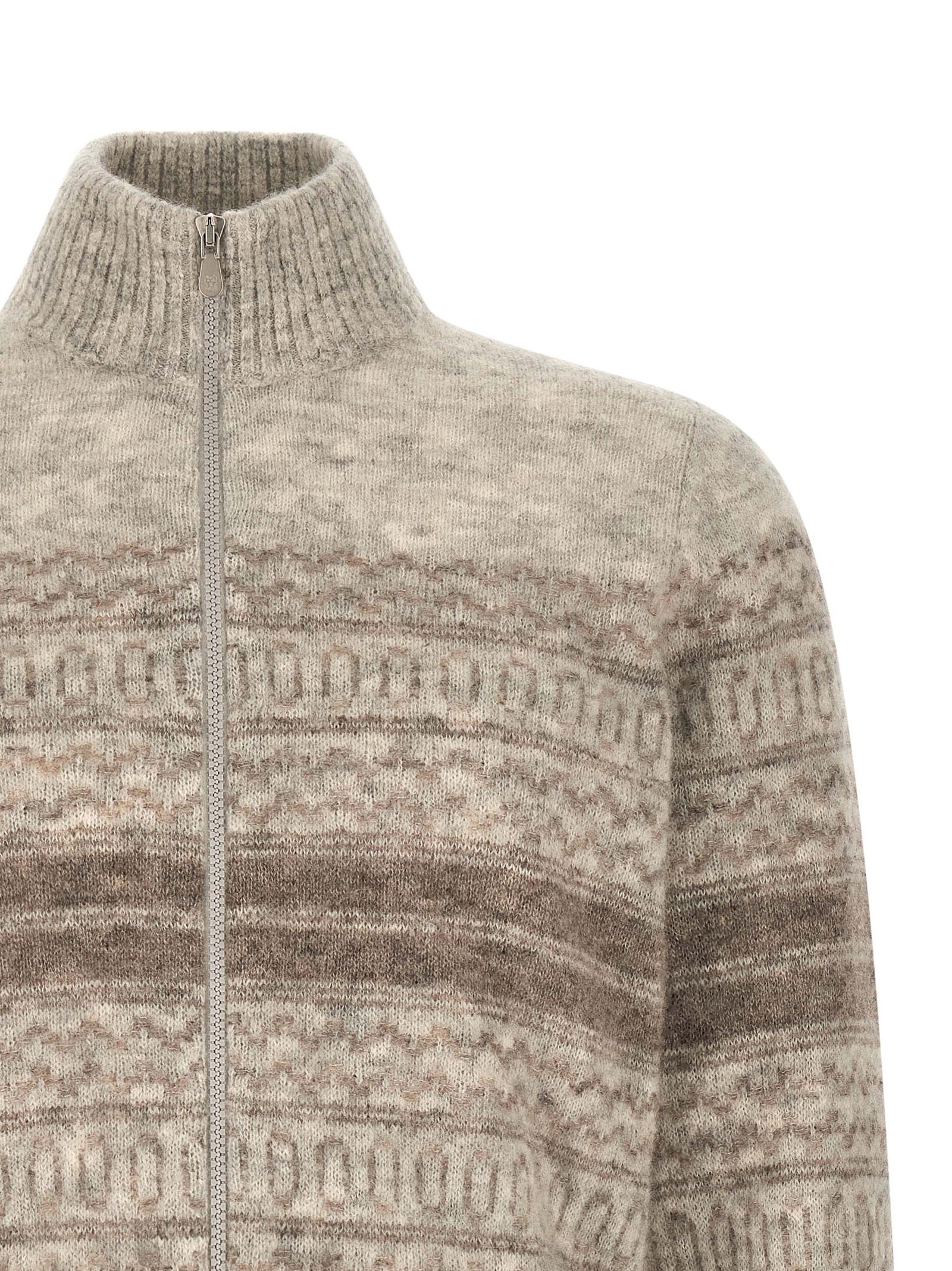 Brunello Cucinelli Beige Alpaca Leather Cardigan Brunello Cucinelli