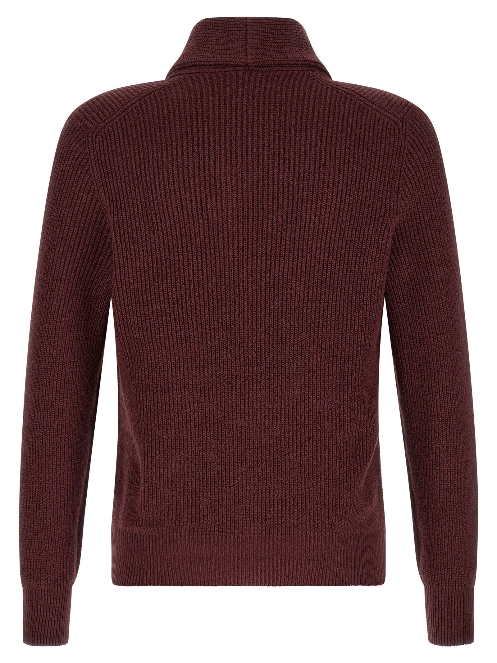 Brunello Cucinelli Bordeaux Cotton Cardigan Brunello Cucinelli